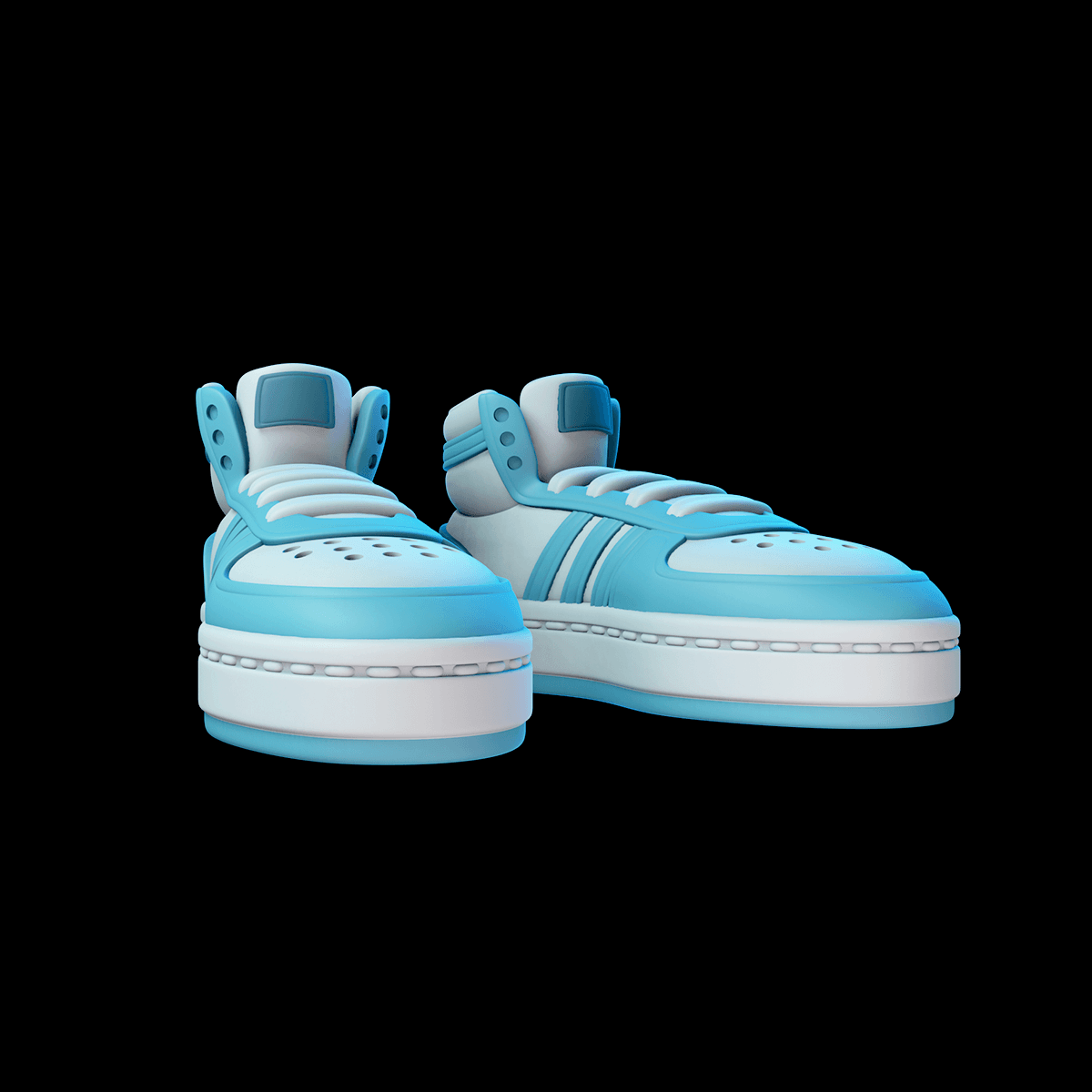 Stylized Adidas Hightops 3d model