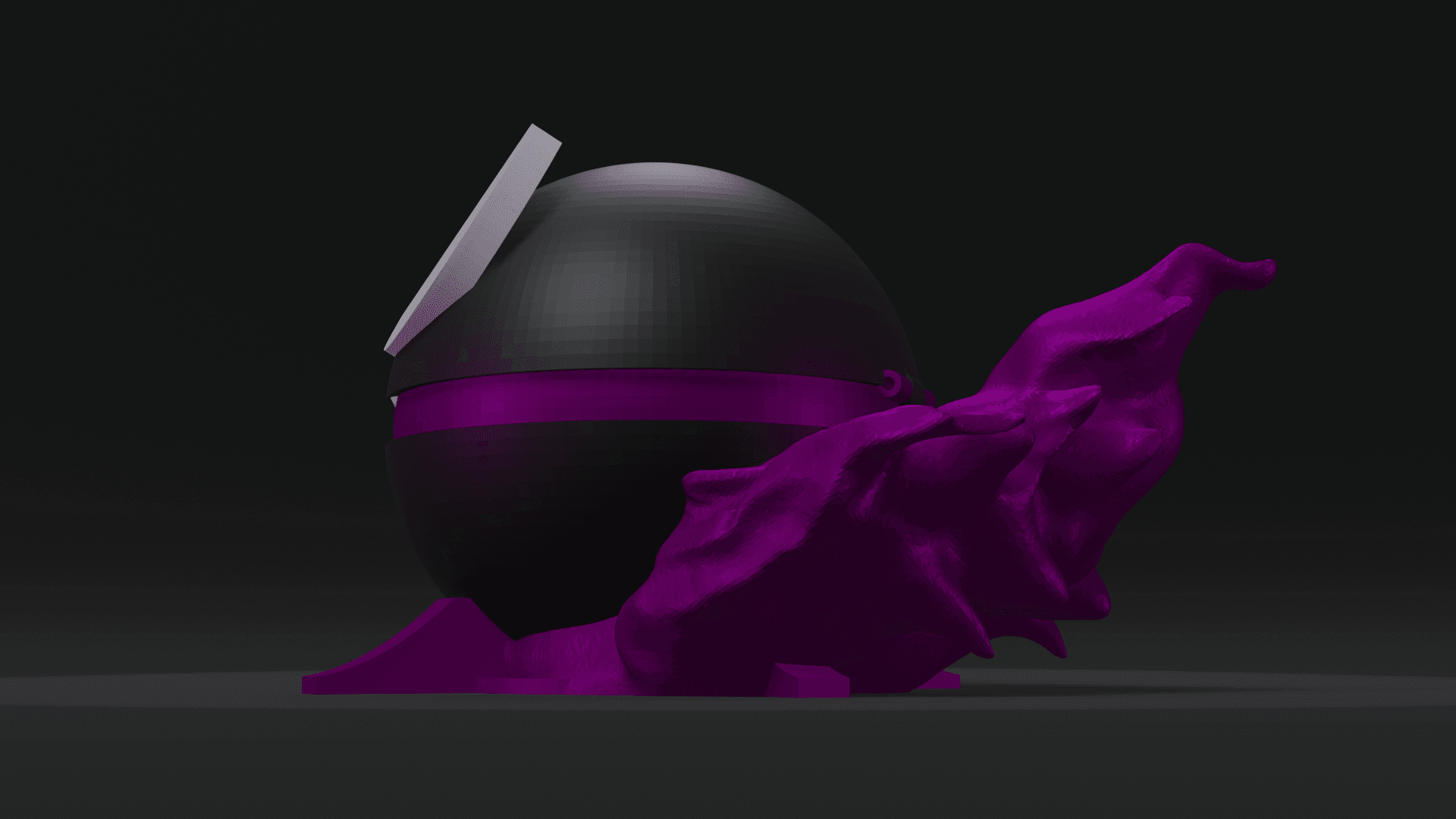 GastBall Gastly Themed Opening Pokeball - Fan Art 3d model