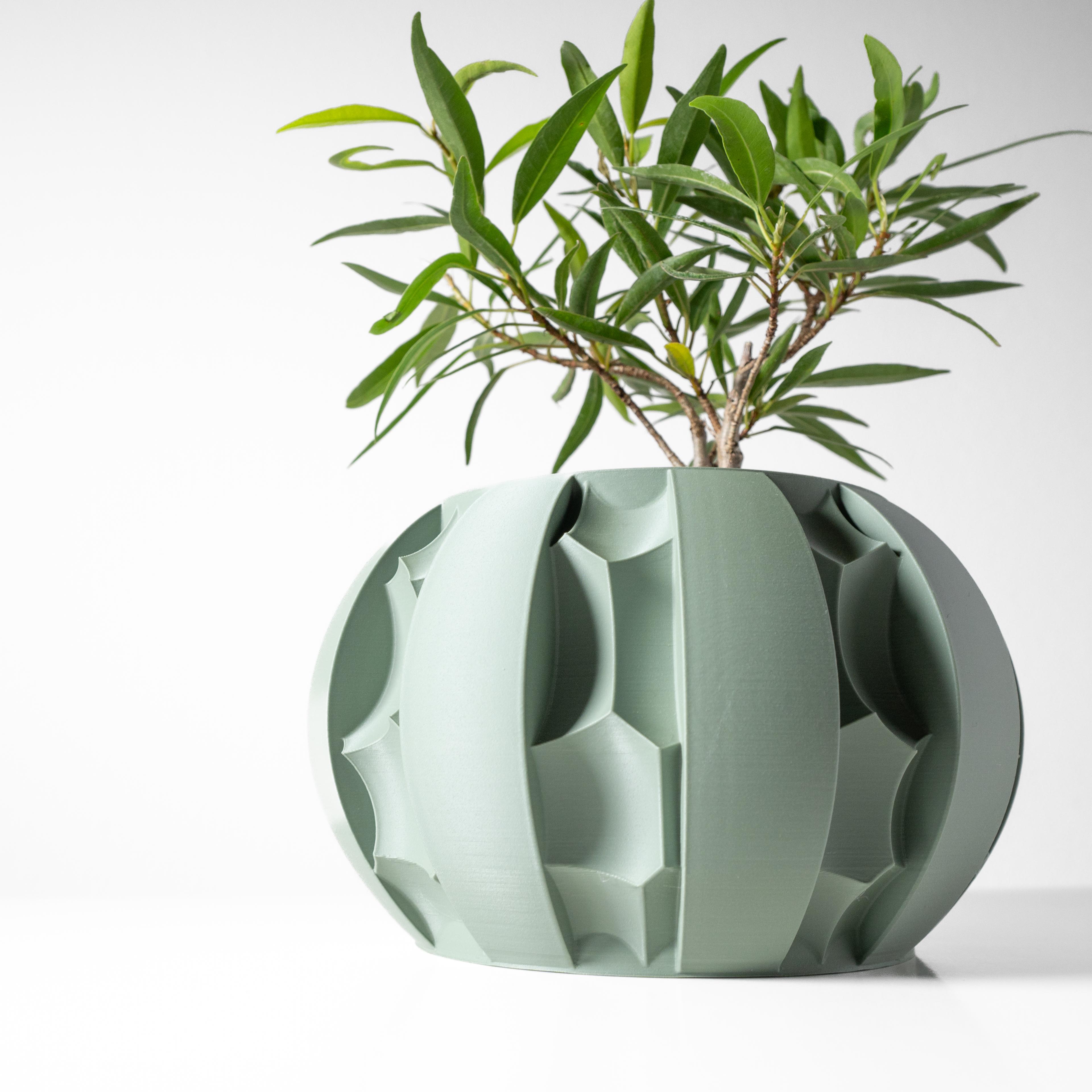 The Erna Planter Pot with Drainage Tray & Stand: Modern and Unique Home Decor for Plants 3d model