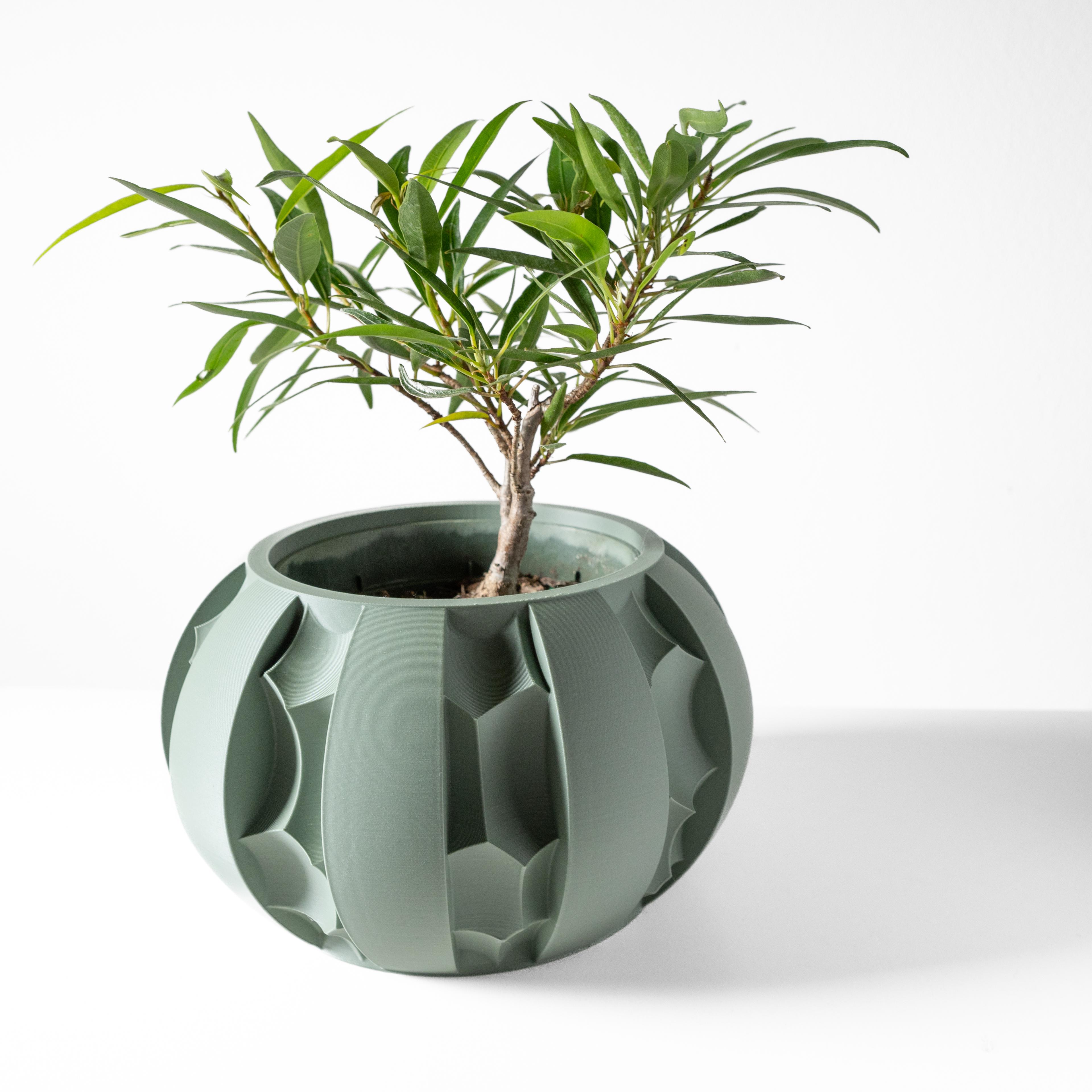 The Erna Planter Pot with Drainage Tray & Stand: Modern and Unique Home Decor for Plants 3d model