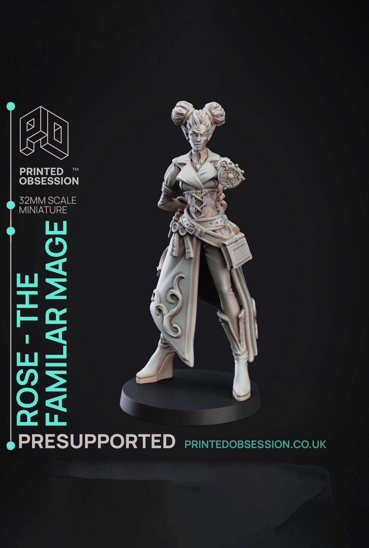 Rose Familar Seller - Elemental Familars - PRESUPPORTED - Illustrated and Stats - 32mm scale			 3d model