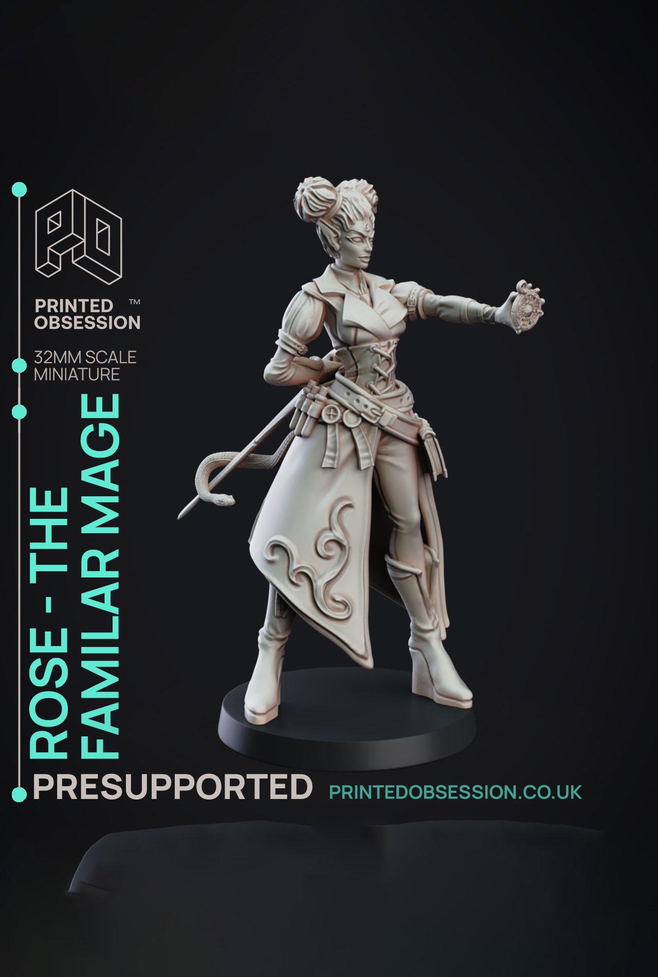 Rose Familar Seller - Elemental Familars - PRESUPPORTED - Illustrated and Stats - 32mm scale			 3d model