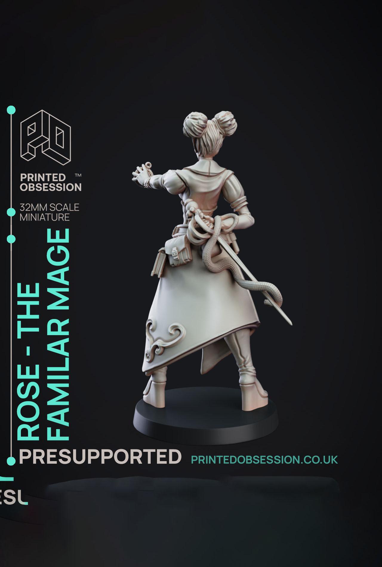 Rose Familar Seller - Elemental Familars - PRESUPPORTED - Illustrated and Stats - 32mm scale			 3d model