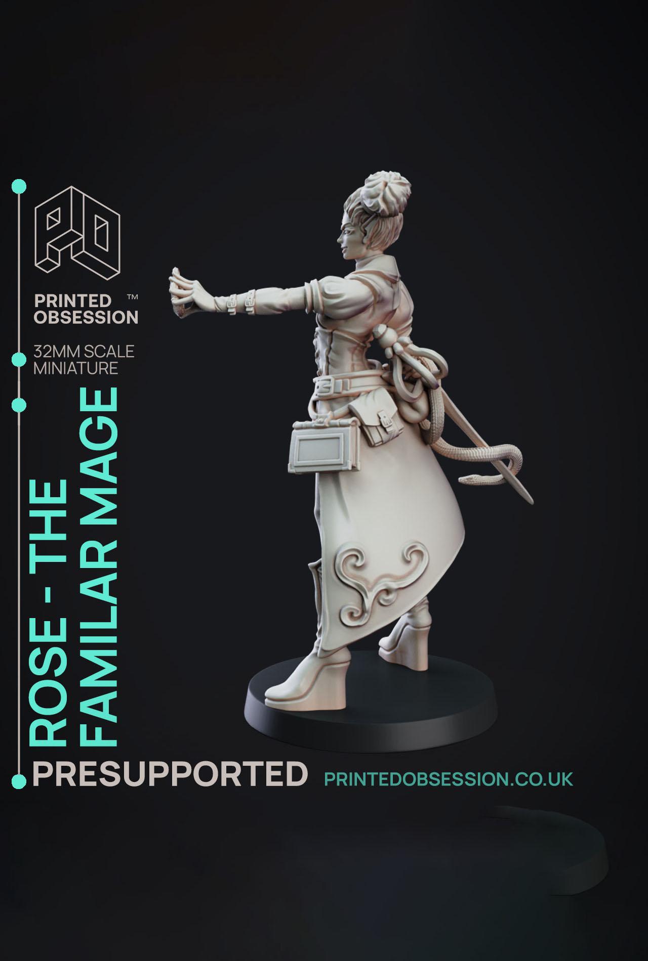 Rose Familar Seller - Elemental Familars - PRESUPPORTED - Illustrated and Stats - 32mm scale			 3d model