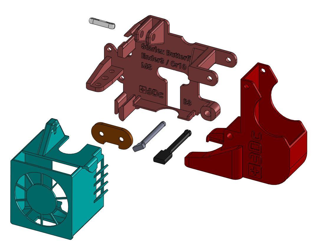 Micro-Swiss-Enders Swiss3Dc-Starlex-Ender-Direct-Drive-Fan-Shroud-A4010-R4020-B3 3d model