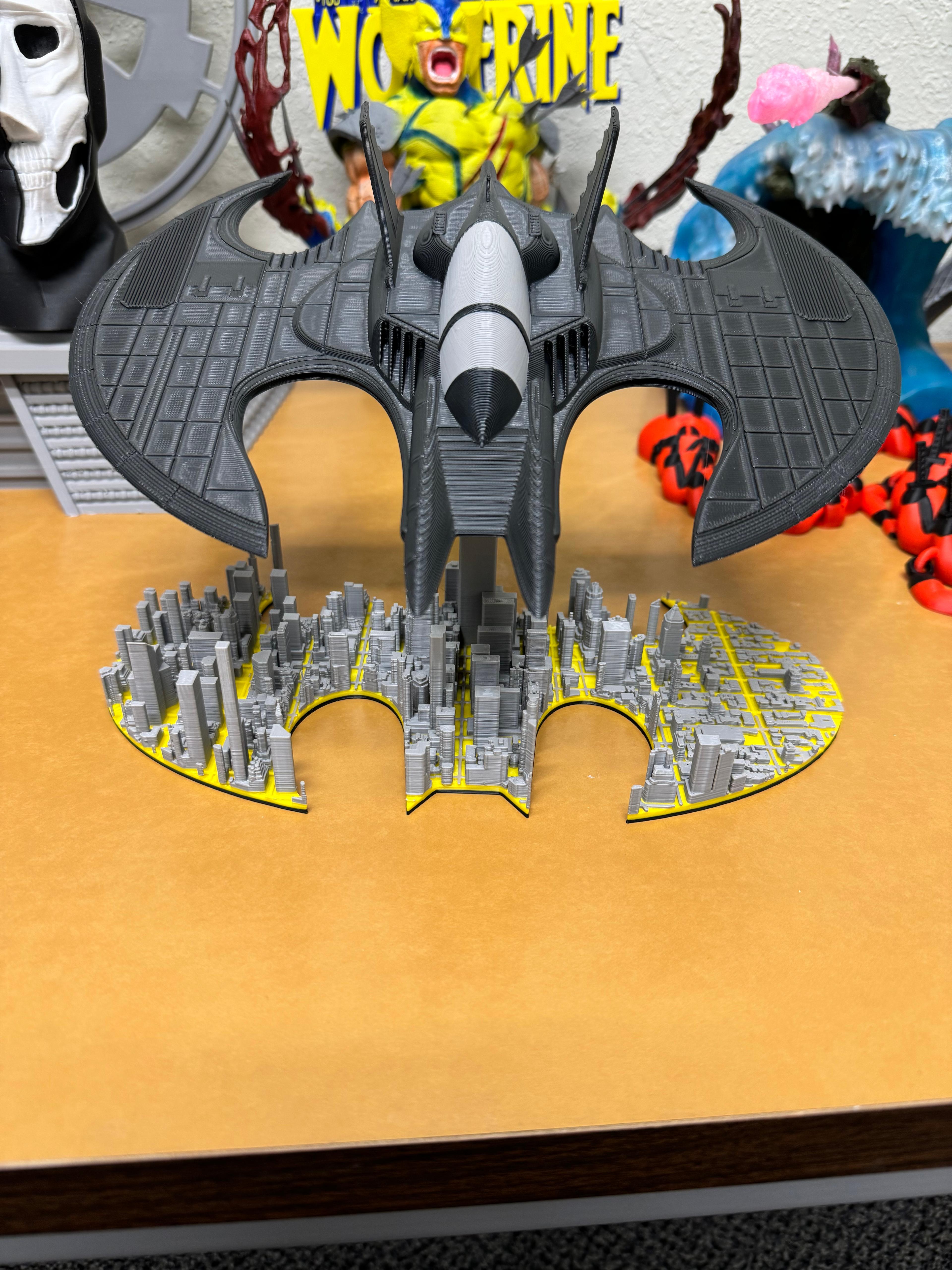 Batwing over Gotham City (No Supports, No AMS) - This was fun to make!!! Amazing model - 3d model