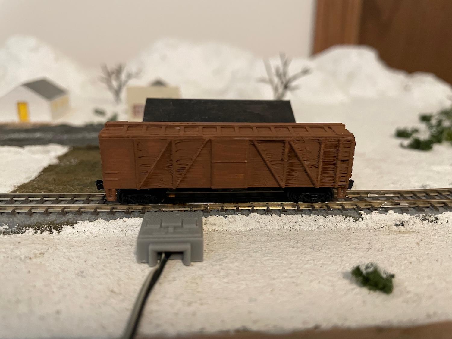 Z scale 40' single-sheathed boxcar 3d model