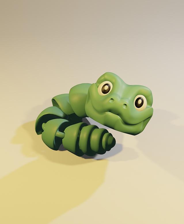 Slick - Articulated Snake Snap-Flex Fidget (Medium Joints) 3d model