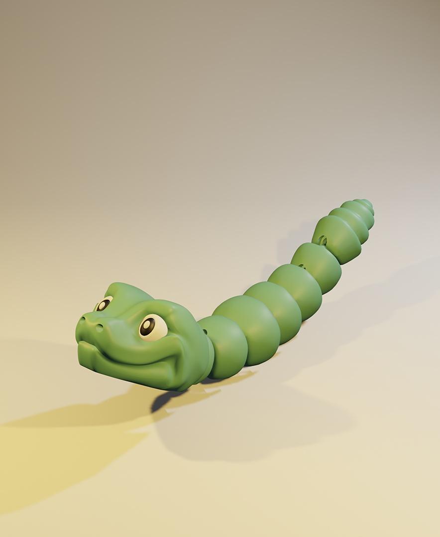 Slick - Articulated Snake Snap-Flex Fidget (Medium Joints) 3d model