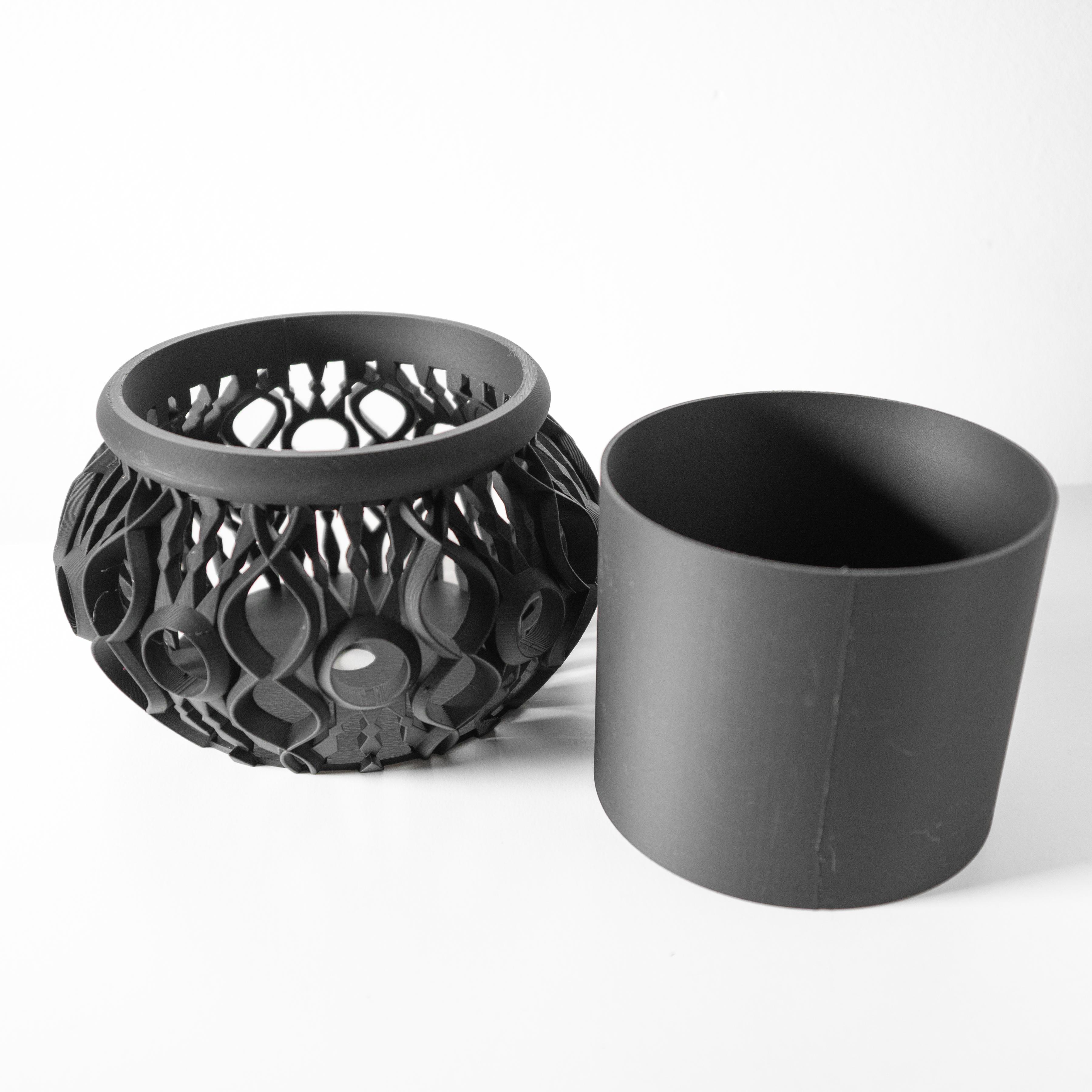 The Lyren Planter Pot & Orchid Pot Hybrid with Drainage Tray: Modern Home Decor for Plants 3d model