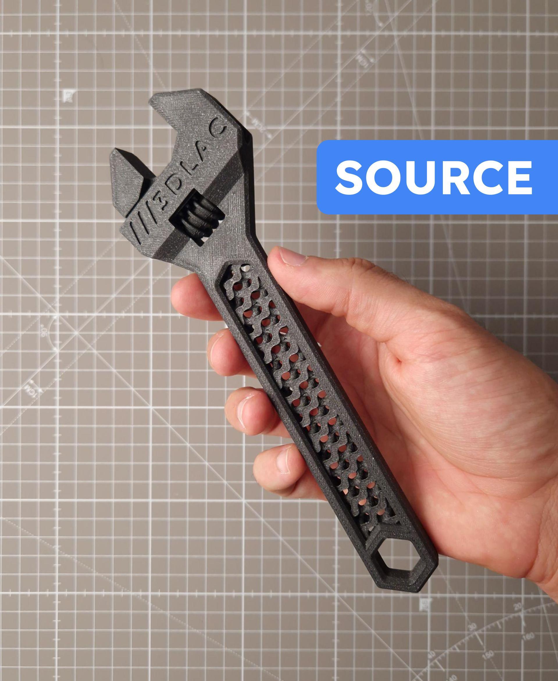 Wrench - 3D printable tool - Editable file (Autodesk Fusion + STEP) 3d model