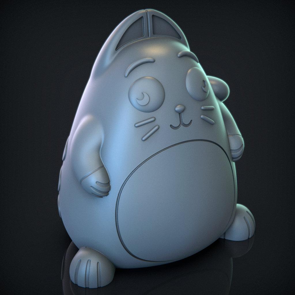 FAT CARTOON CAT FIGURINE 3d model