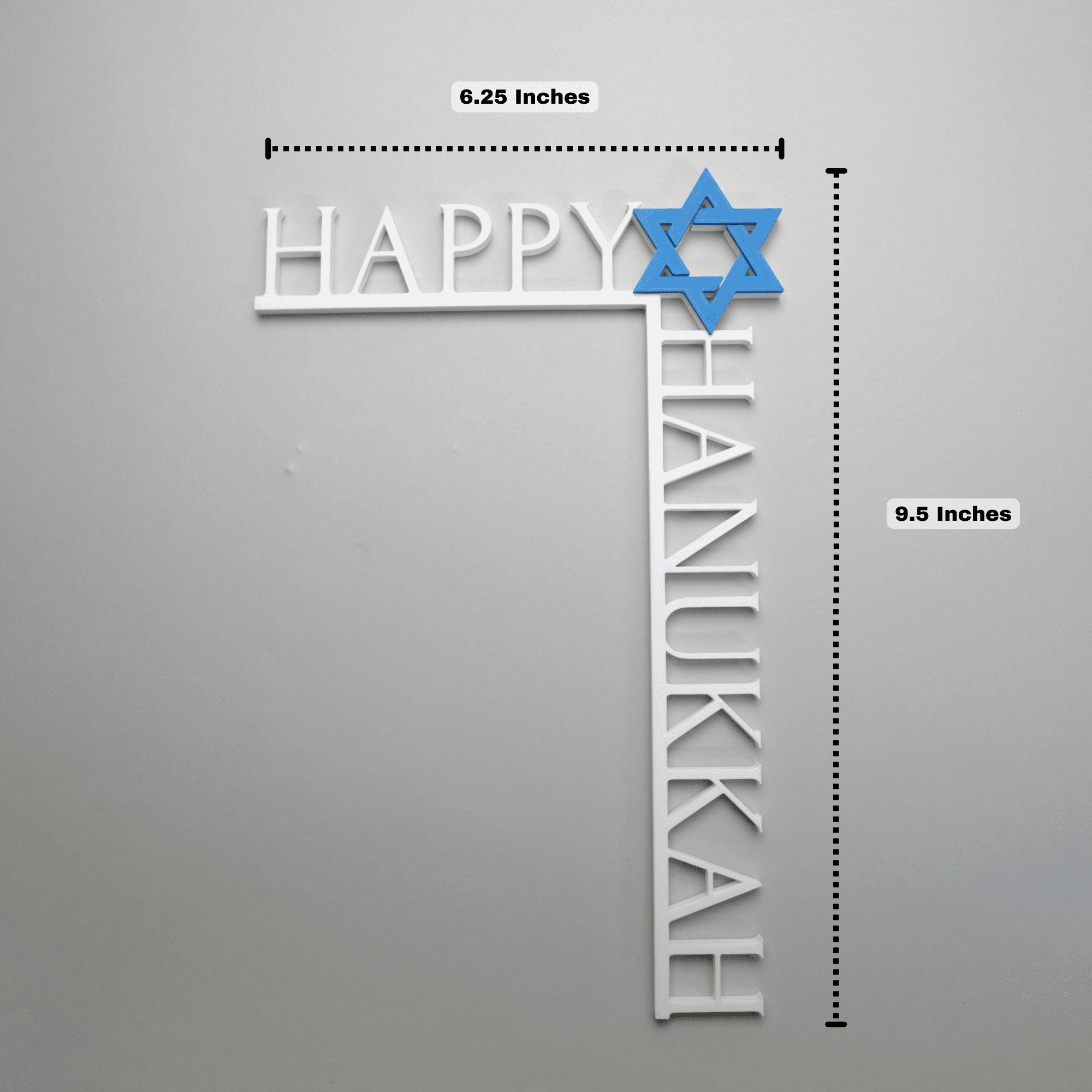 Happy Hanukkah Star of David Corner Decor 3d model