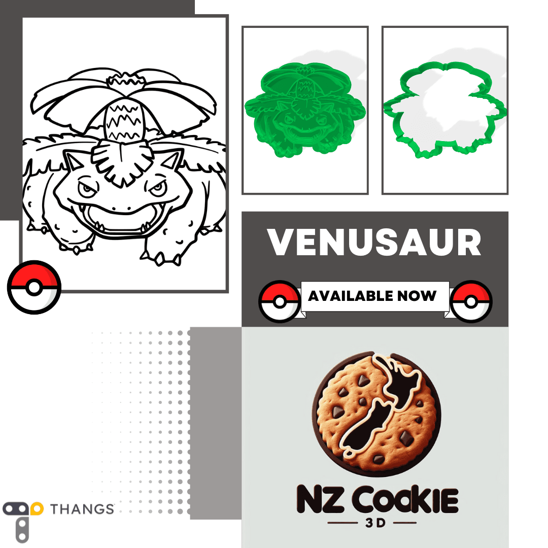 Pokemon Cookie Cutter - Venusaur 3d model