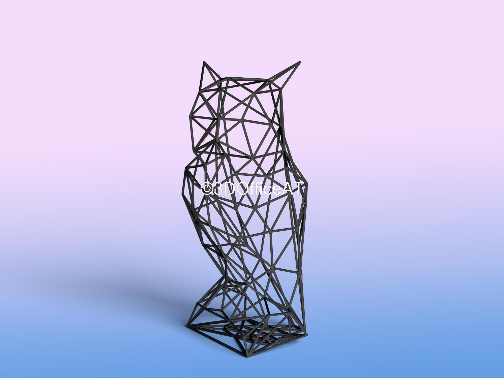 Big Owl Wire Art 3d model