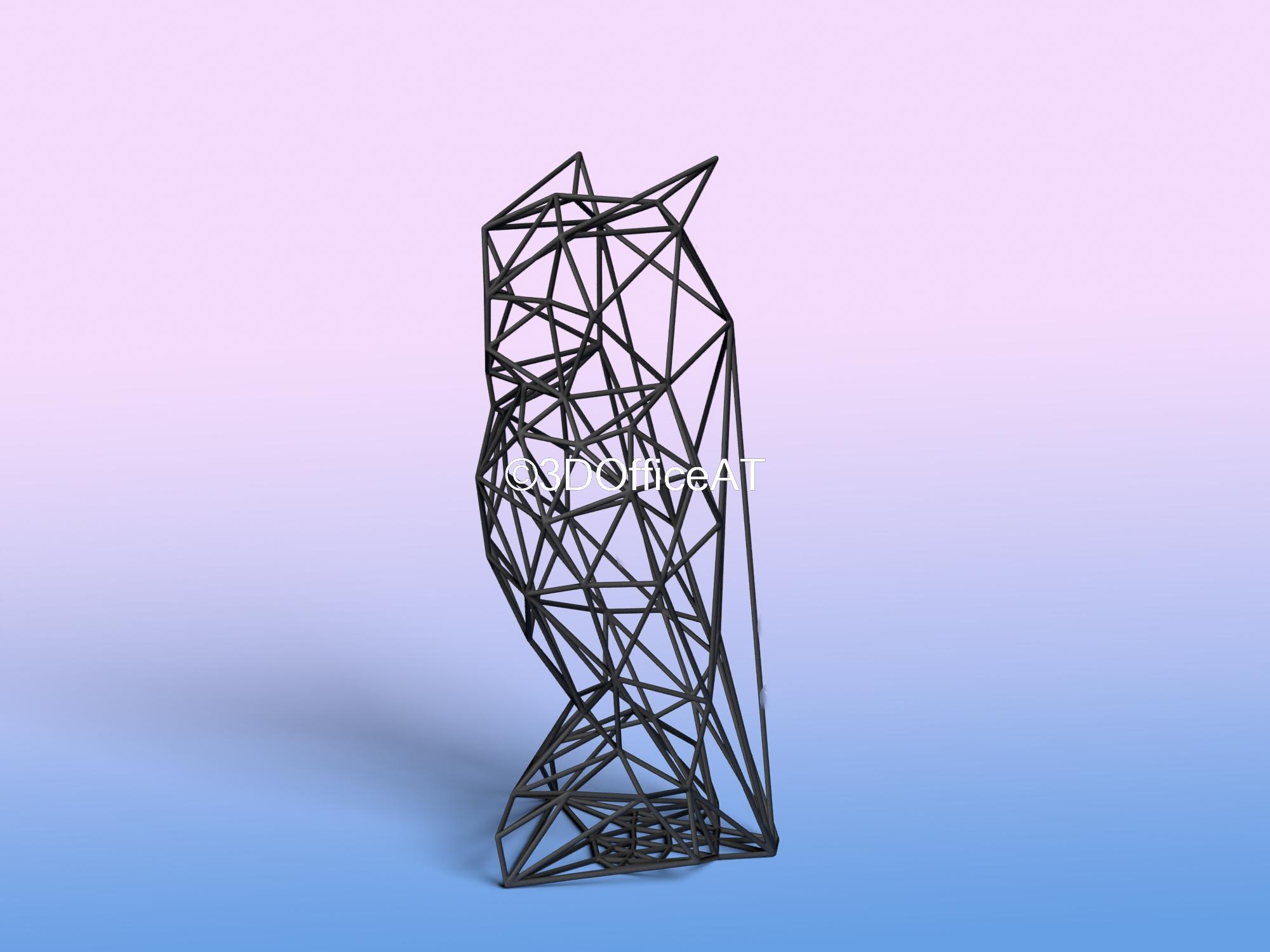 Big Owl Wire Art 3d model