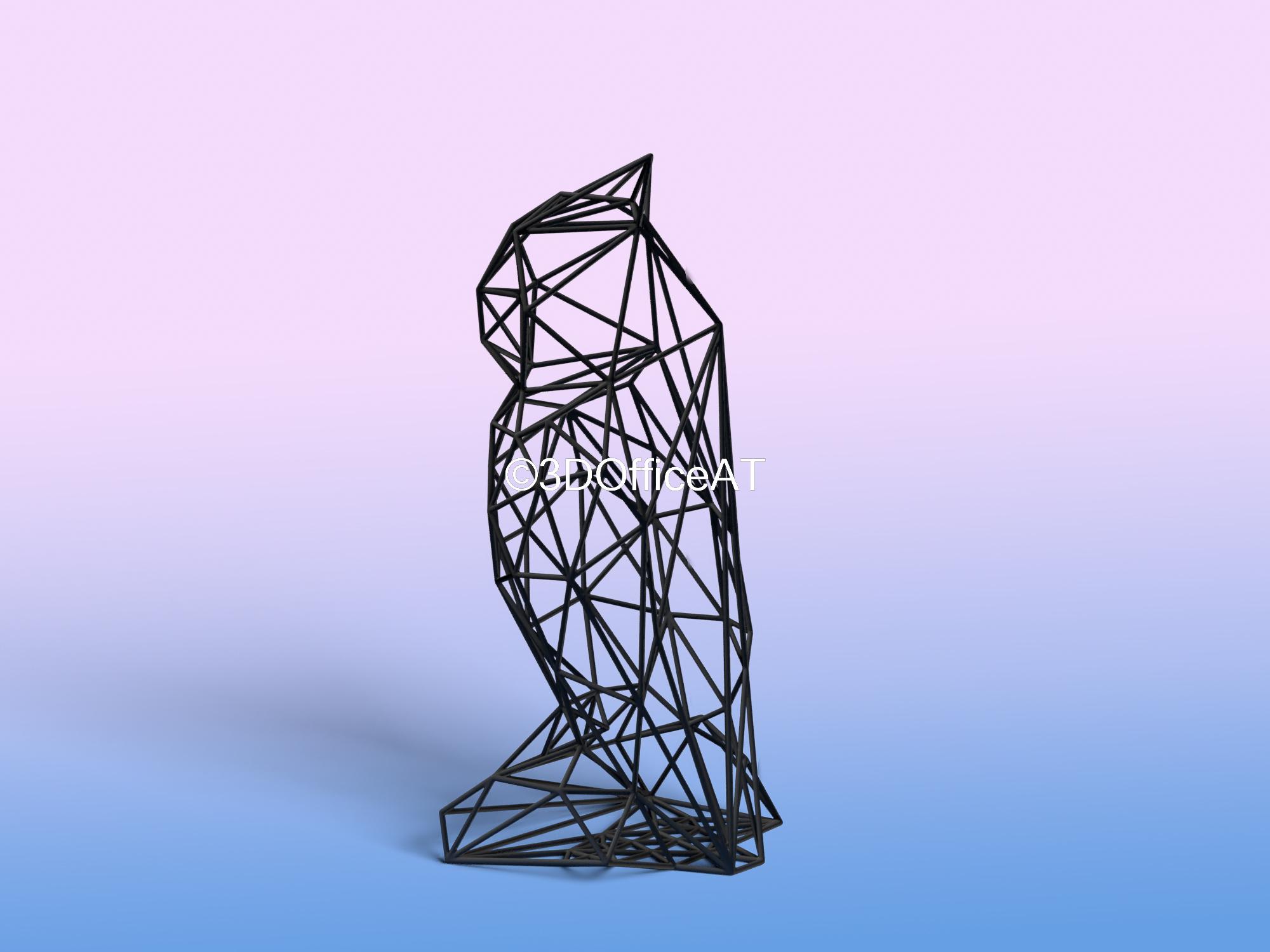 Big Owl Wire Art 3d model