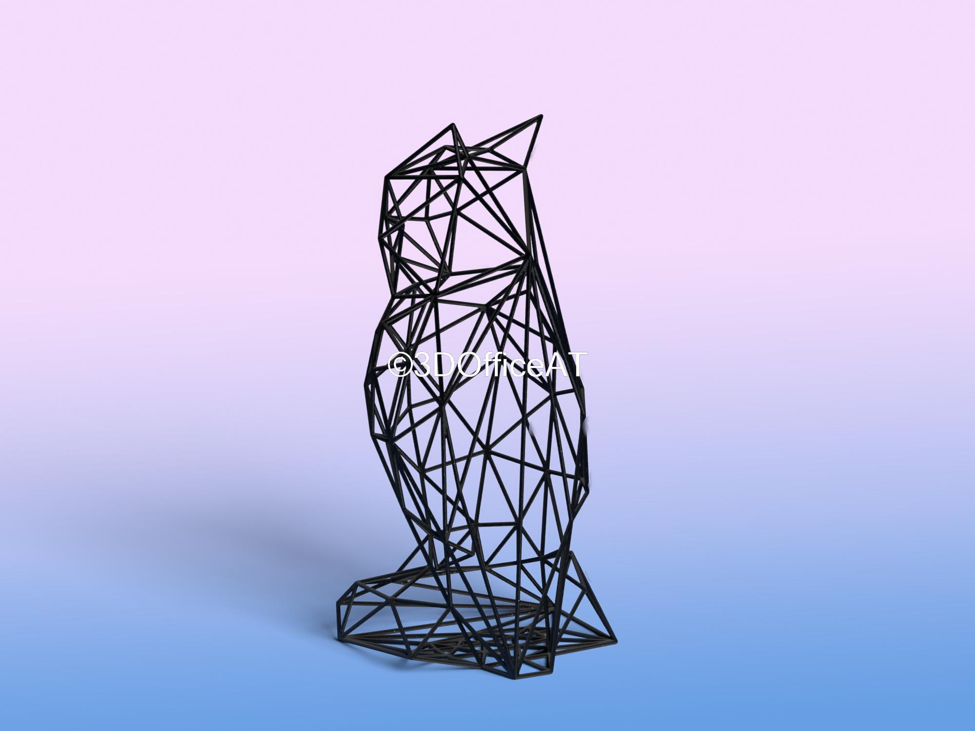 Big Owl Wire Art 3d model