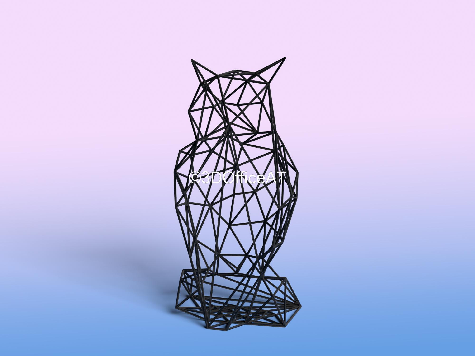 Big Owl Wire Art 3d model