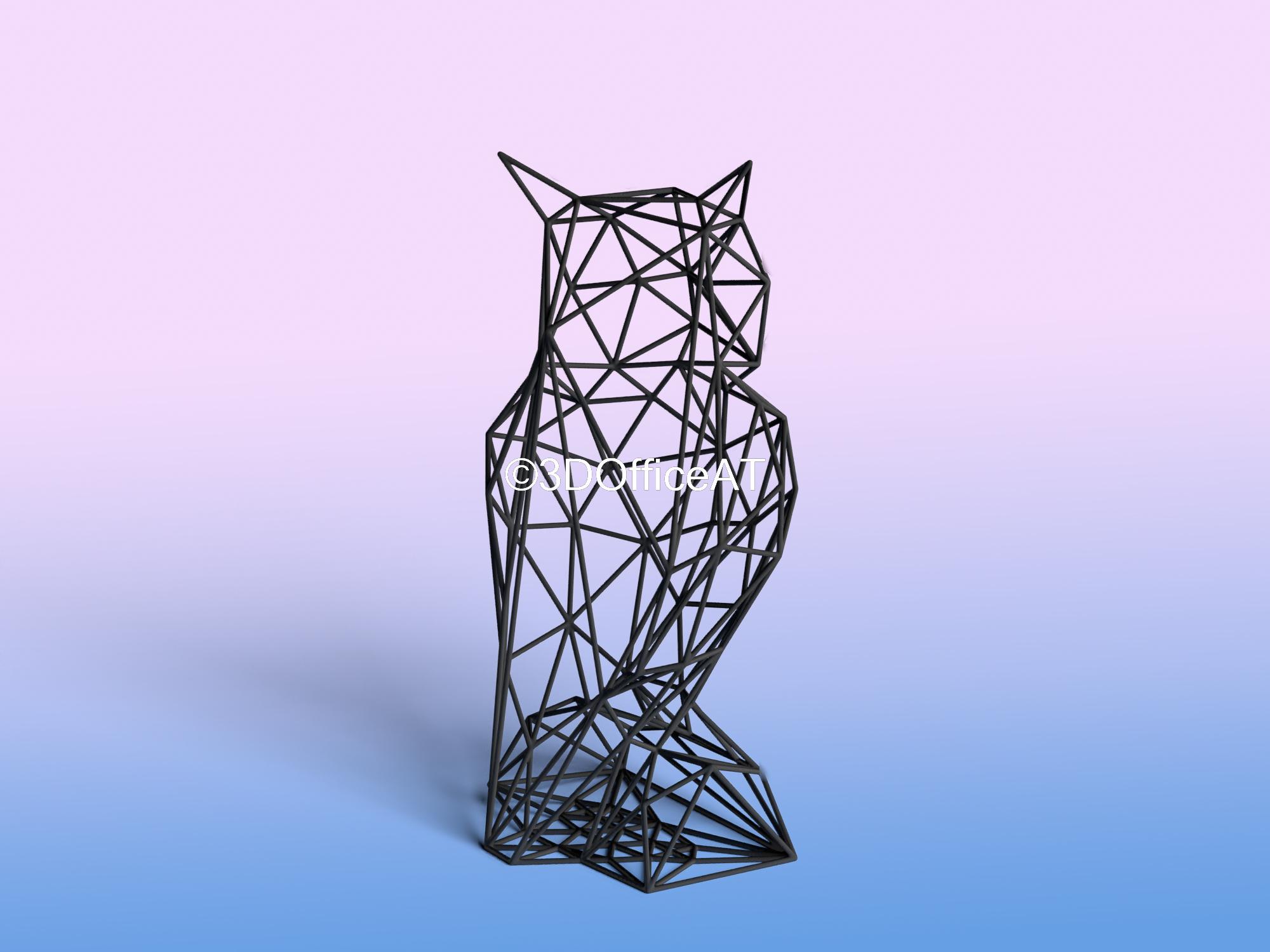 Big Owl Wire Art 3d model