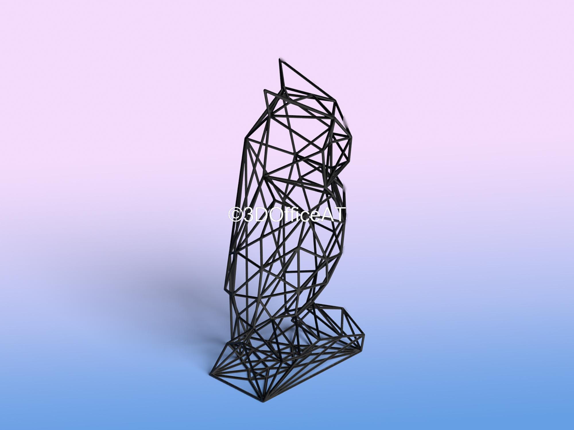 Big Owl Wire Art 3d model