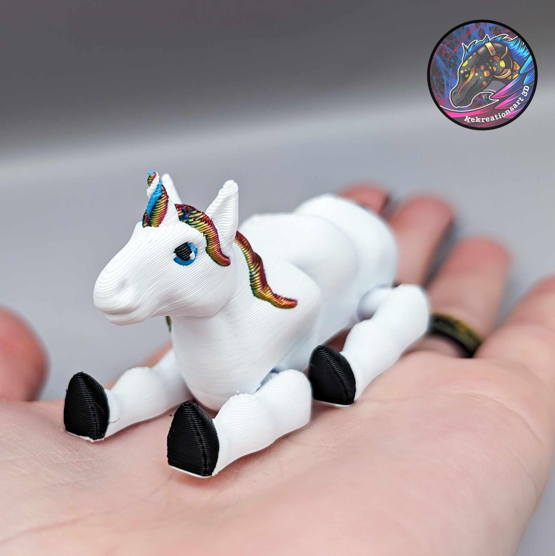 Baby Flexi Unicorn Keychain 3d model