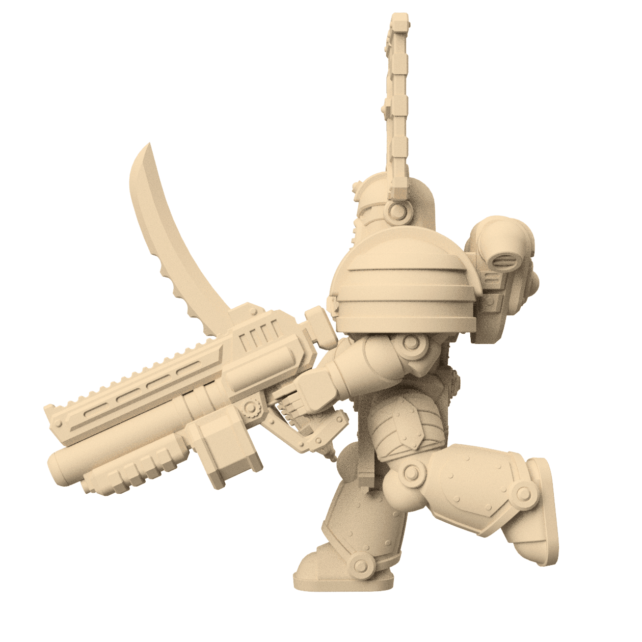 Modular 3D Printable Dune Raiser Leader Miniature for Wargaming - Customizable Tabletop Game Figure 3d model