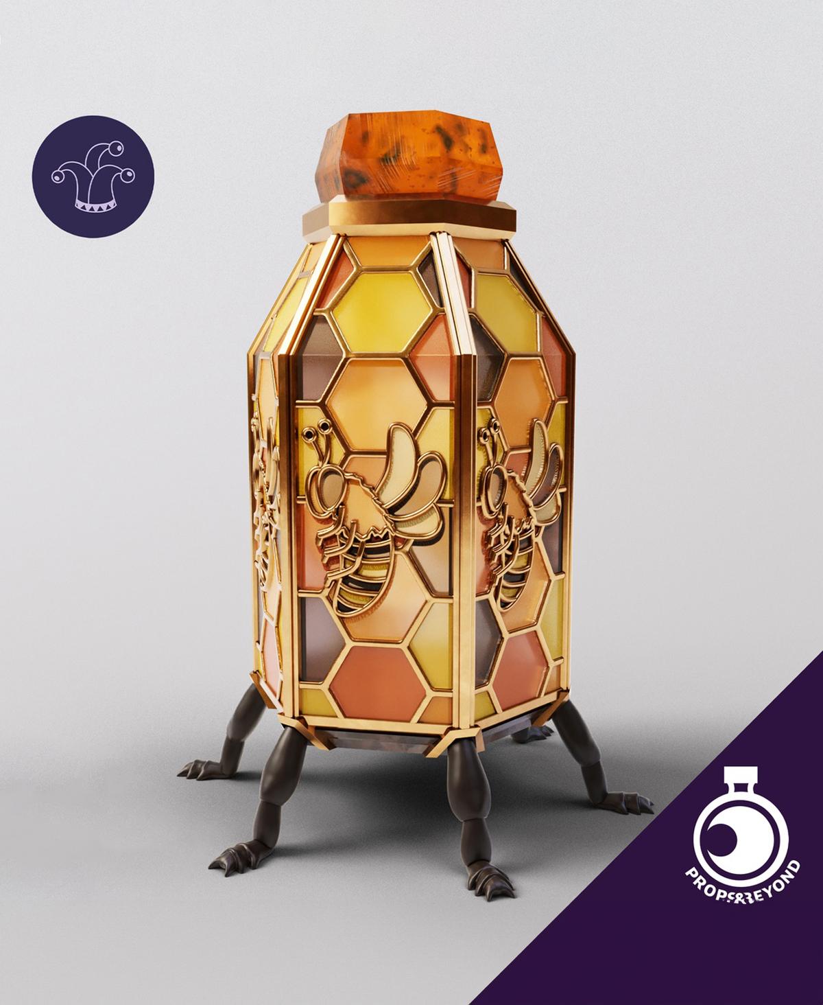 Jar of Bees 3d model