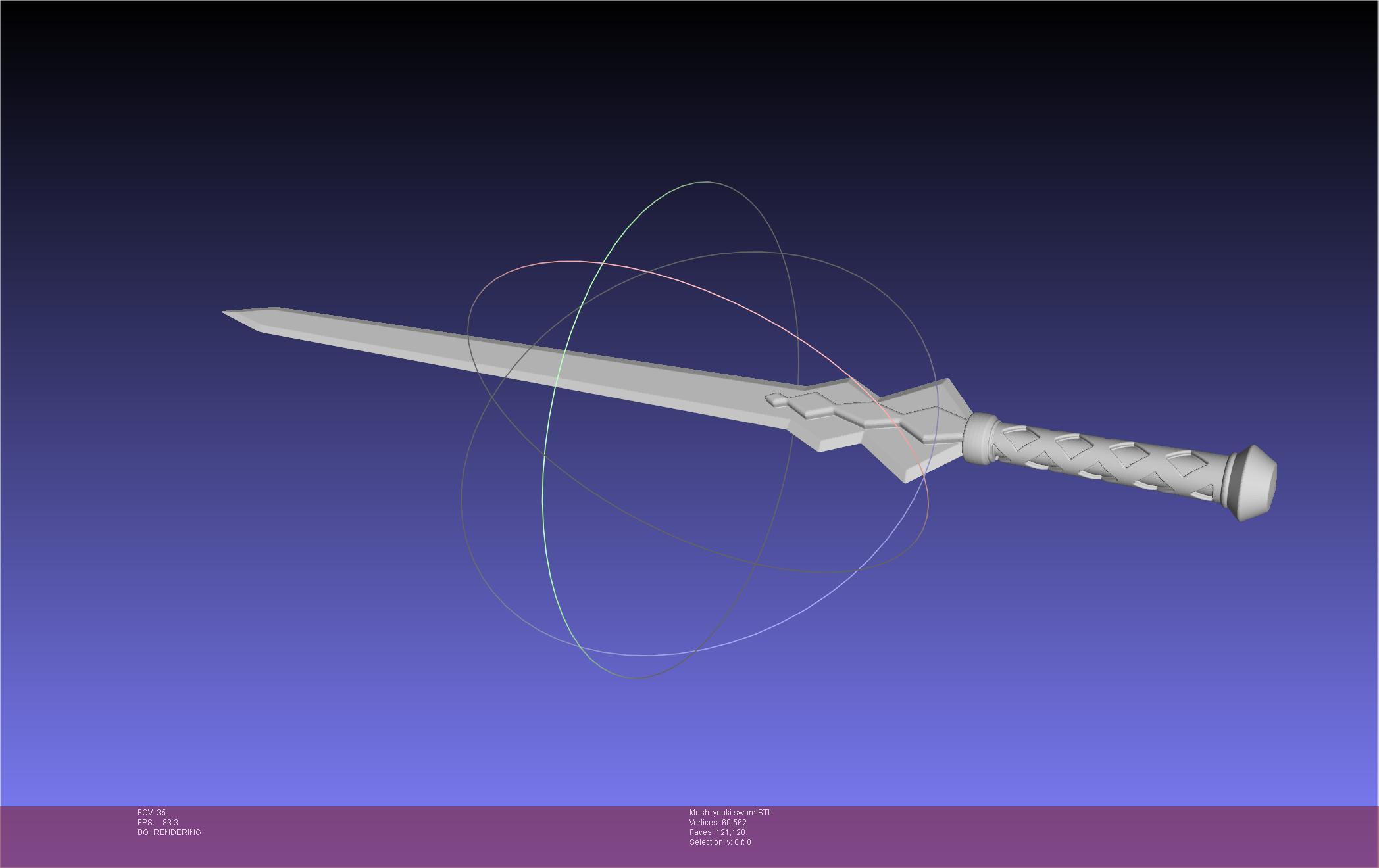 Sword Art Online Konno Yuuki Sword Printable Assembly 3d model