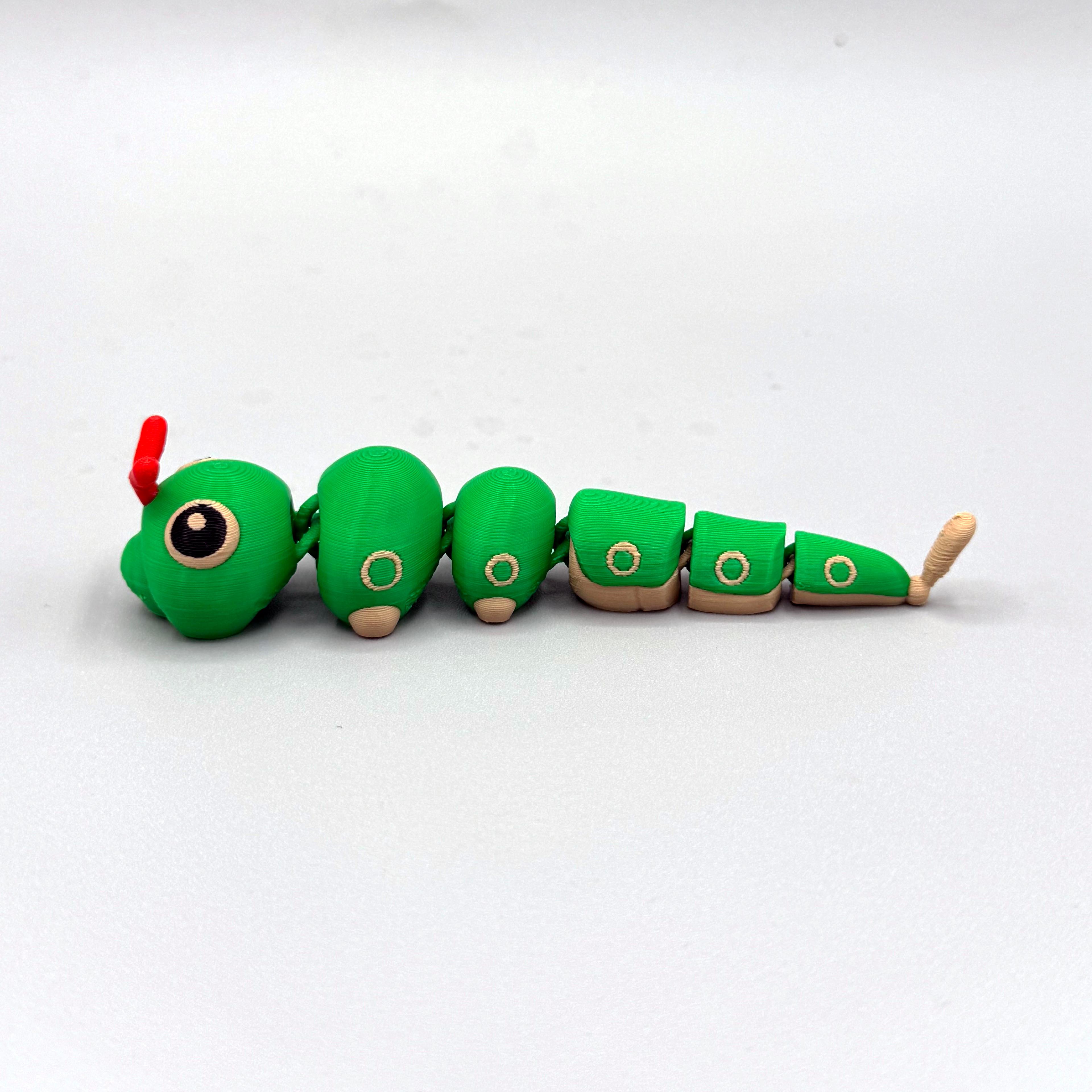 Caterpie Pokemon Articulating - Print in Place 3d model