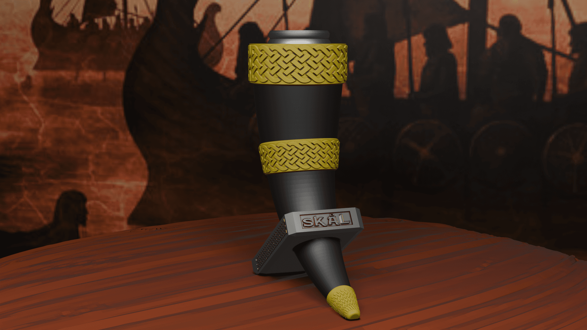 Viking Horn Beer Can Holder 3d model