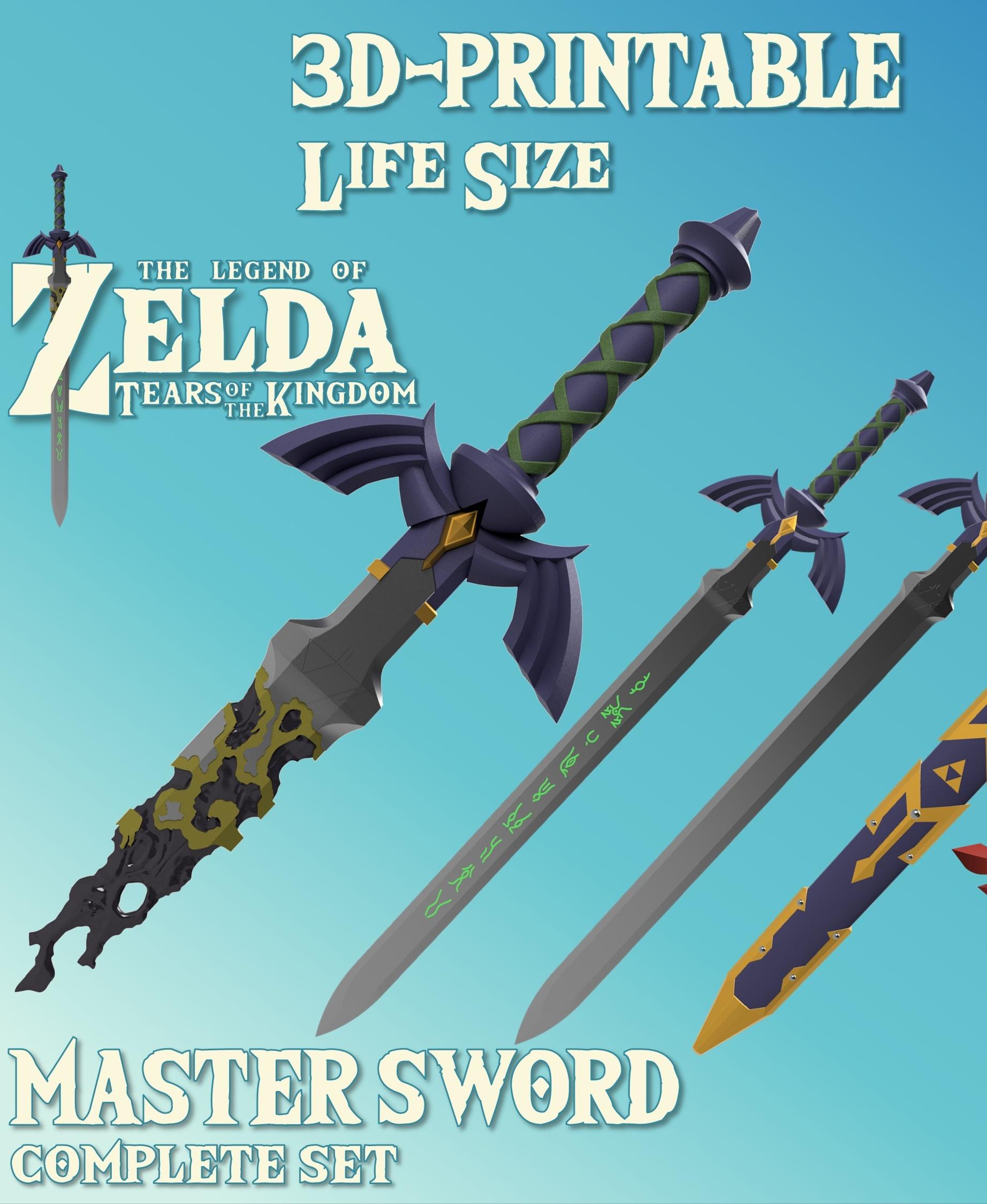 Master Sword - Zelda Tears of the Kingdom - Complete Set - Life Size 3d model