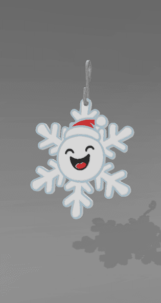 Happy Flake Christmas Ornament 3d model