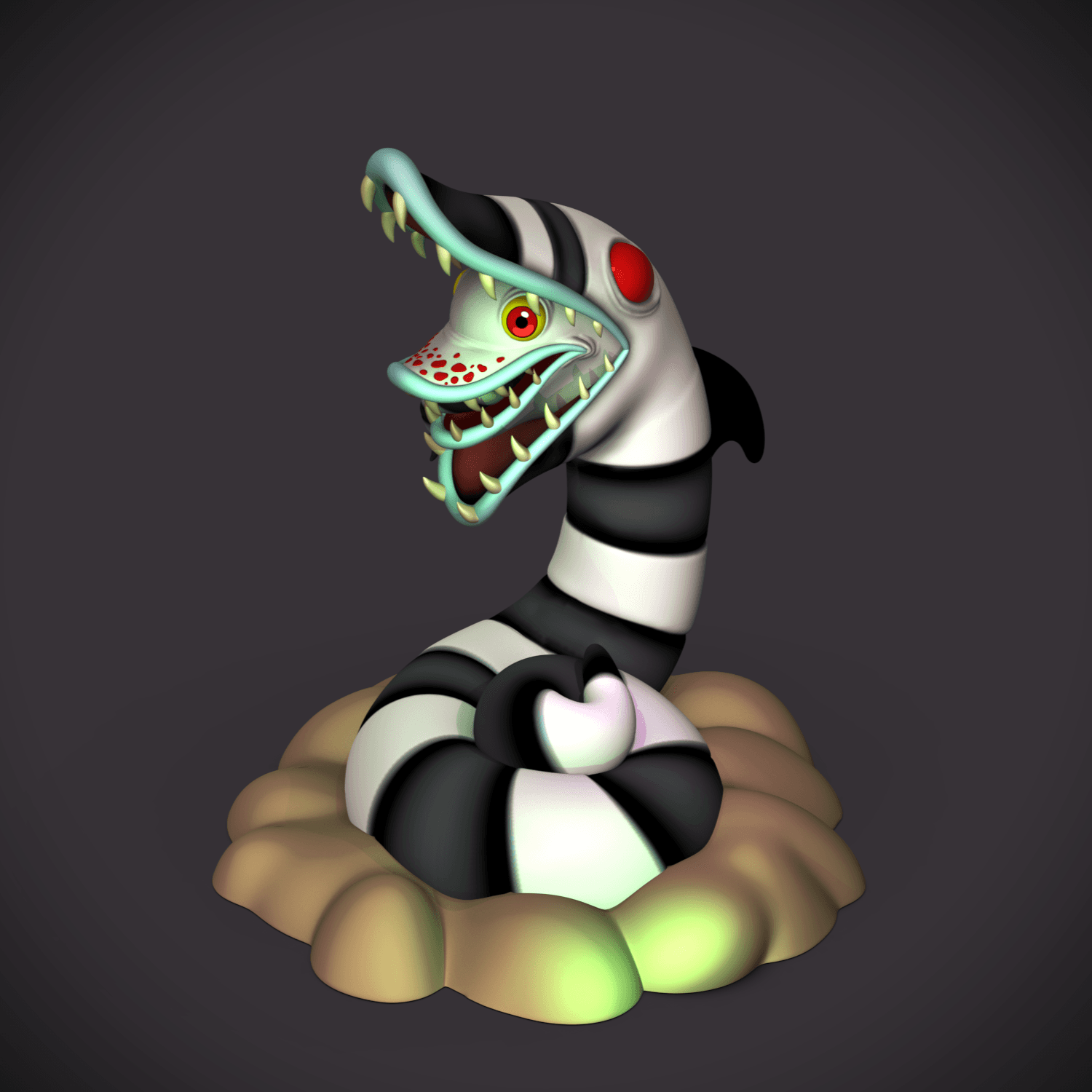 Sandworm (Beetlejuice) -Little Big Head 3d model