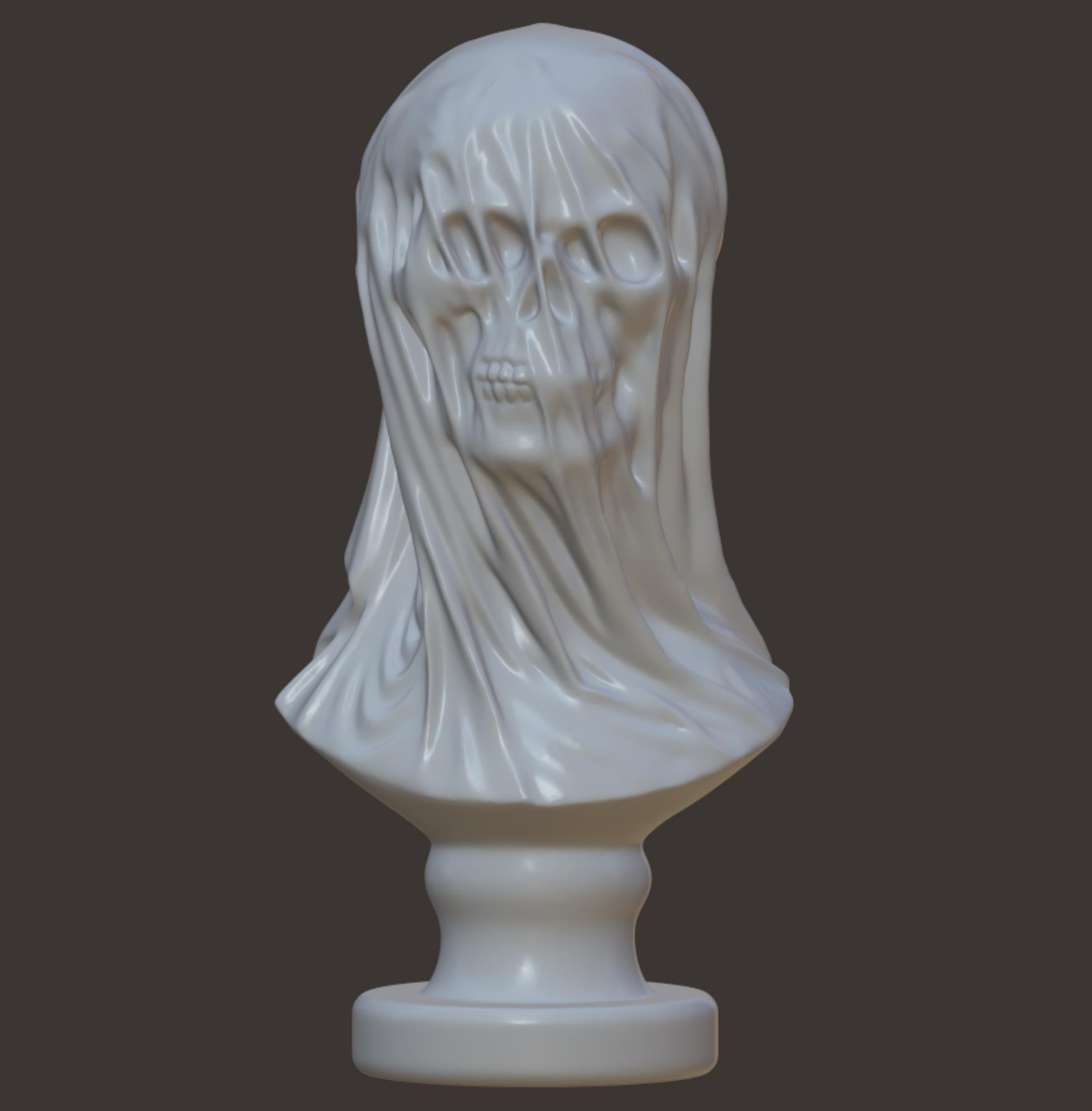 Draped Skull Bust (Pre Supported) 3d model