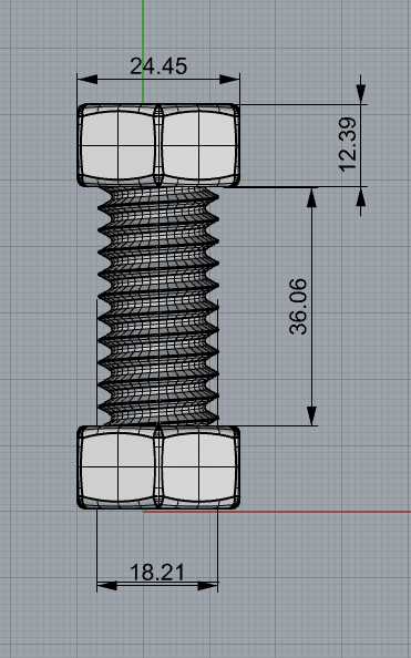 Reinforced bolt and nut 3d model