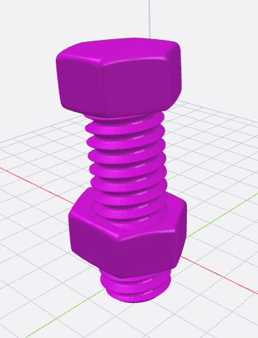 Reinforced bolt and nut 3d model