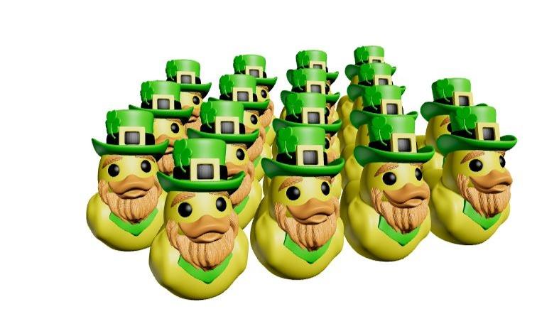 Multicolor Little Lucky Rubber Ducky - St Pattys Day Duck Bambu 3MF 3d model