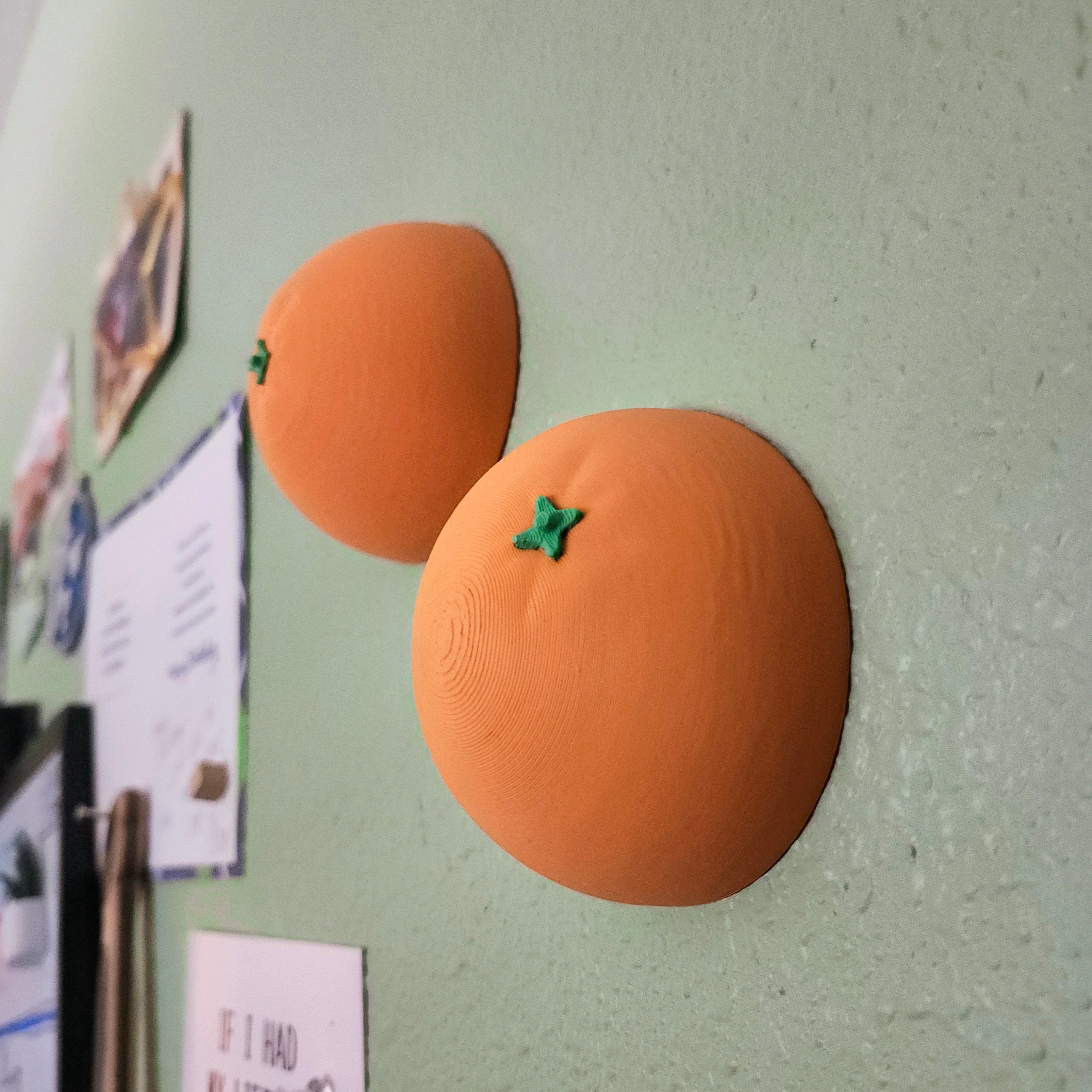 Pair of Decorative Orange Halves Pop-Out 3D Wall Art:: 'Low-Hanging Fruit' Collection 3d model