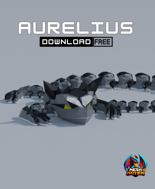 Aurelius Articulated Dragon Mesh Mayhem 3d model