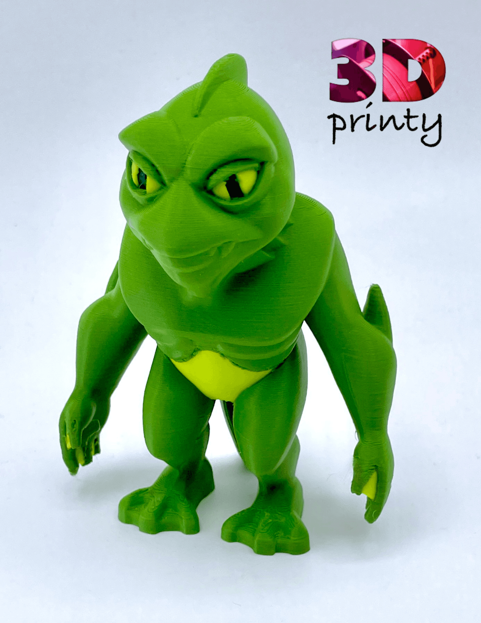 Mini Mere-Monster - Sculptember Model #6 - Handsome creature! Printed in Polymaker Forest Green, Lime and Galaxy Dark Green - 3d model