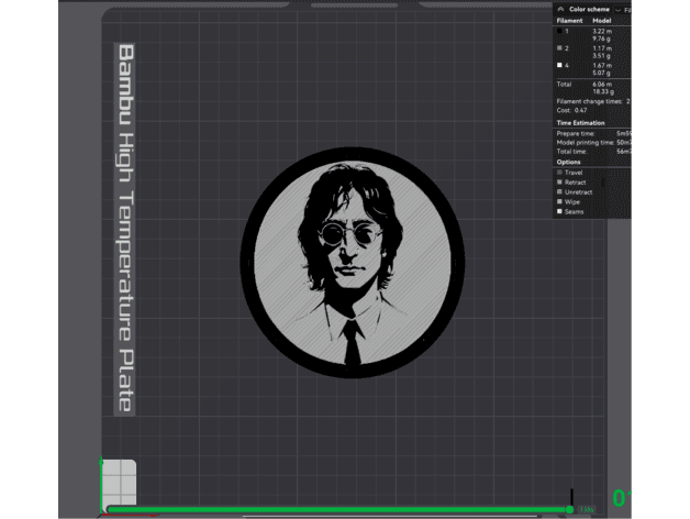 John Lennon Coaster 3d model