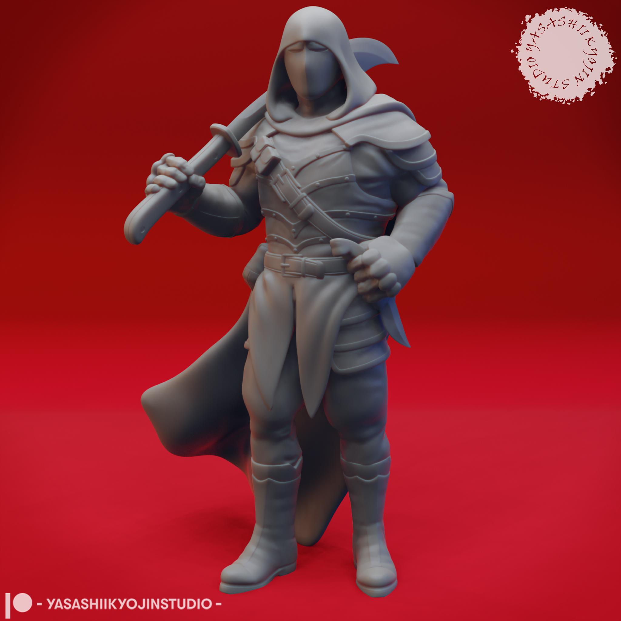 Bandit Mob - Tabletop Miniatures (Pre-Supported) 3d model