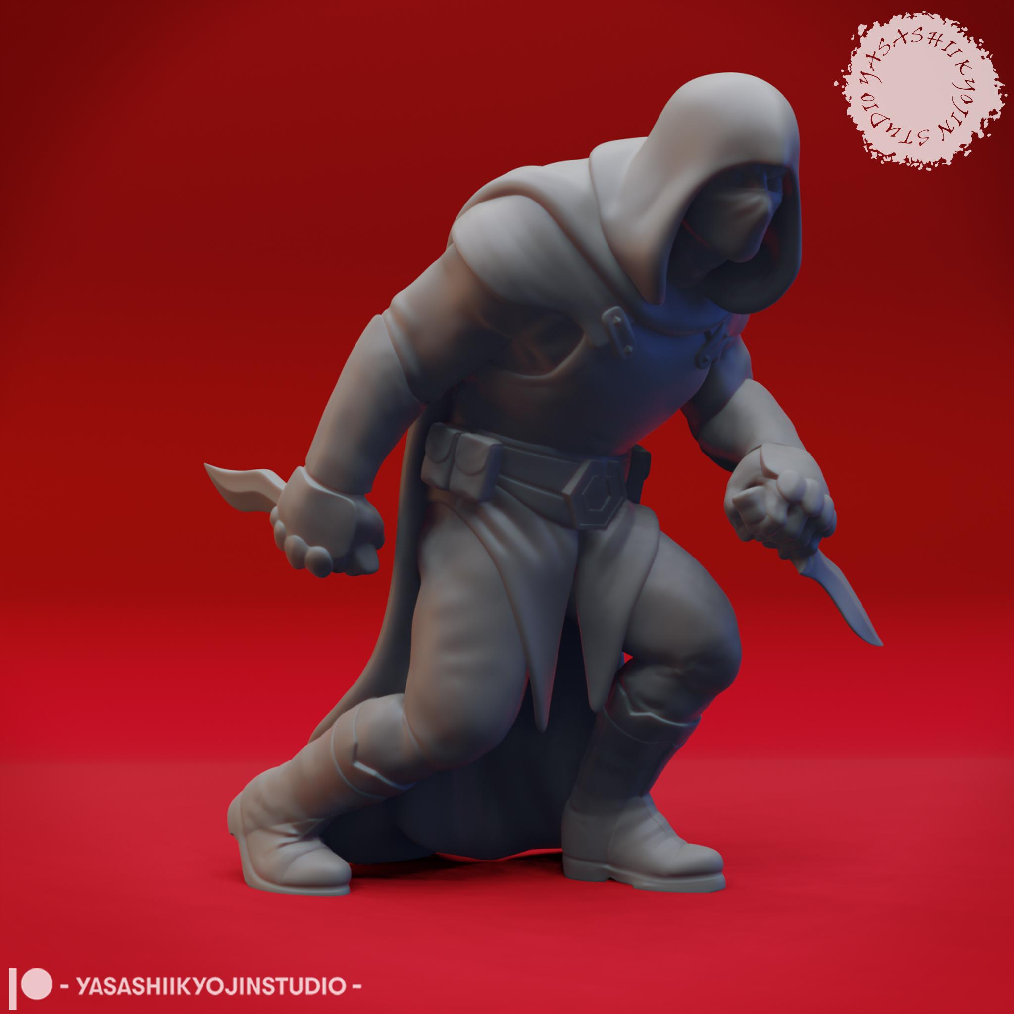 Bandit Mob - Tabletop Miniatures (Pre-Supported) 3d model