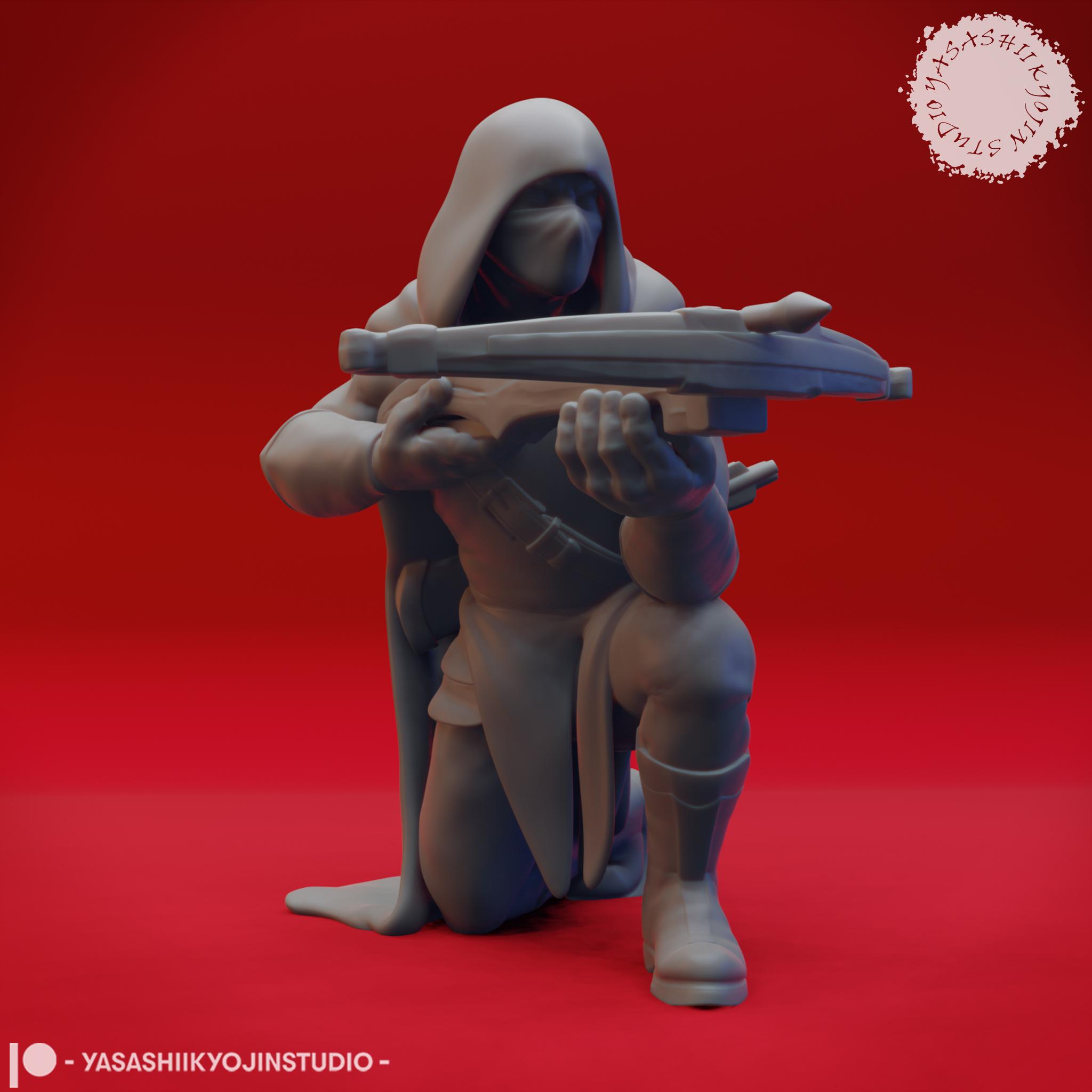 Bandit Mob - Tabletop Miniatures (Pre-Supported) 3d model