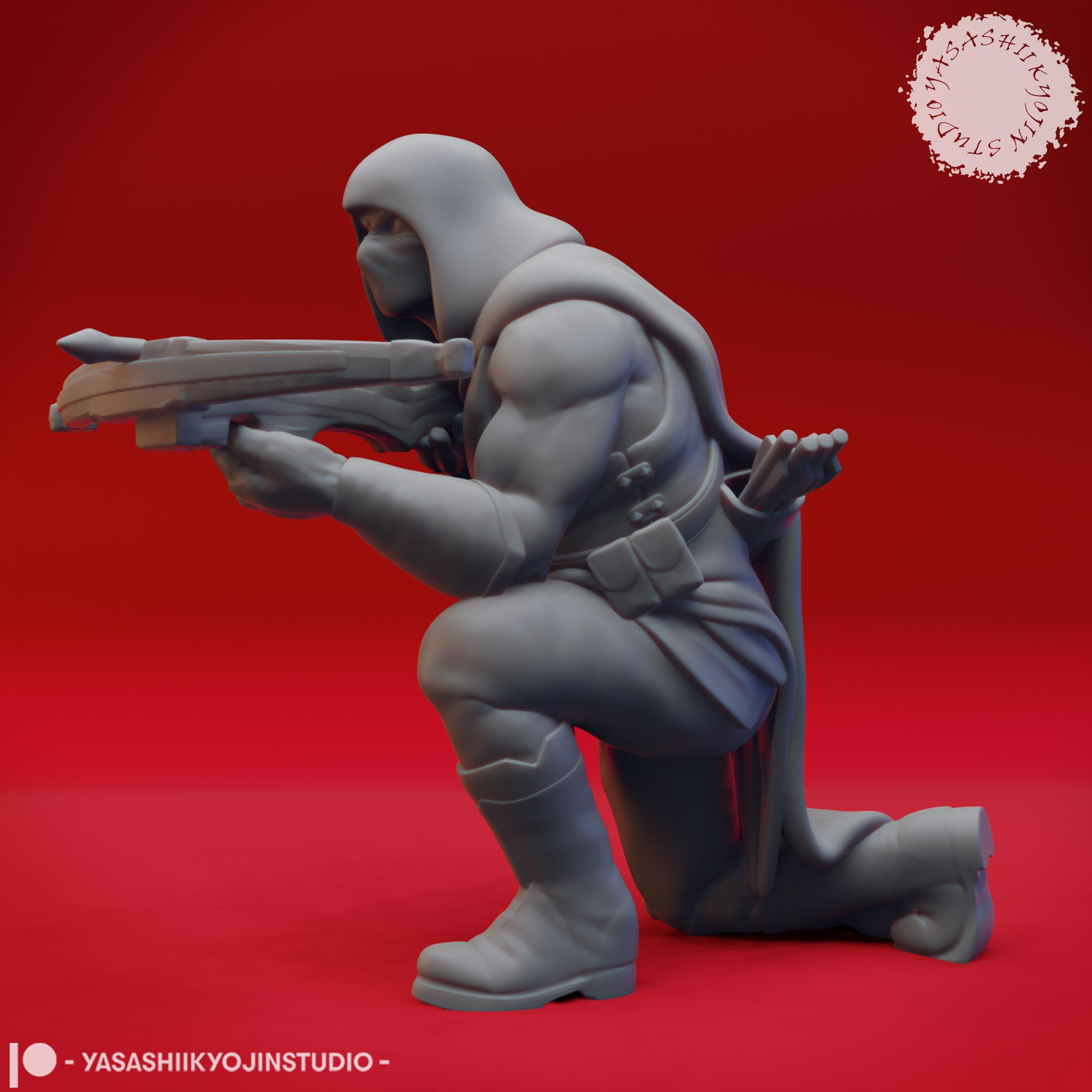 Bandit Mob - Tabletop Miniatures (Pre-Supported) 3d model