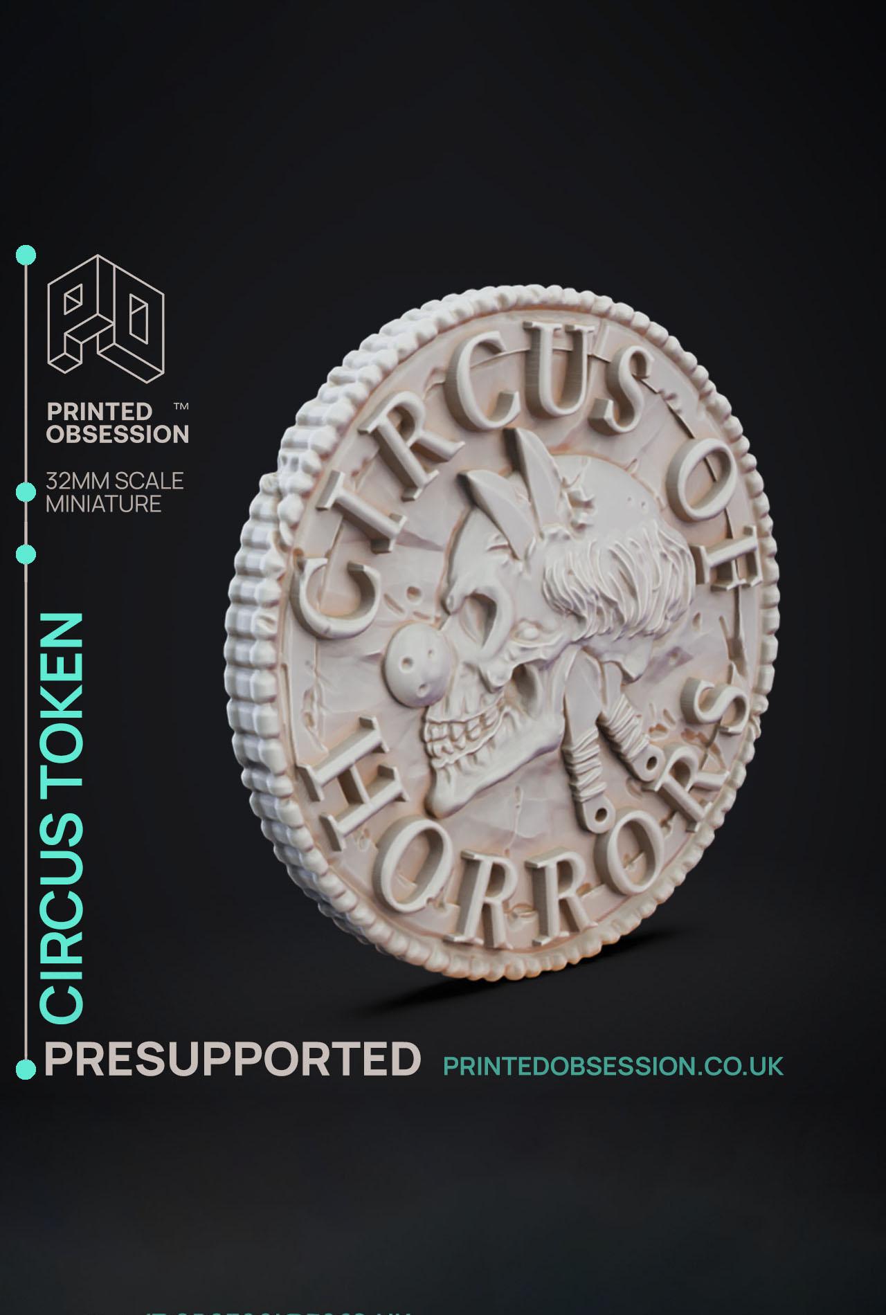 Circus Token - Circus of Horrors - Handout - PRESUPPORTED 3d model