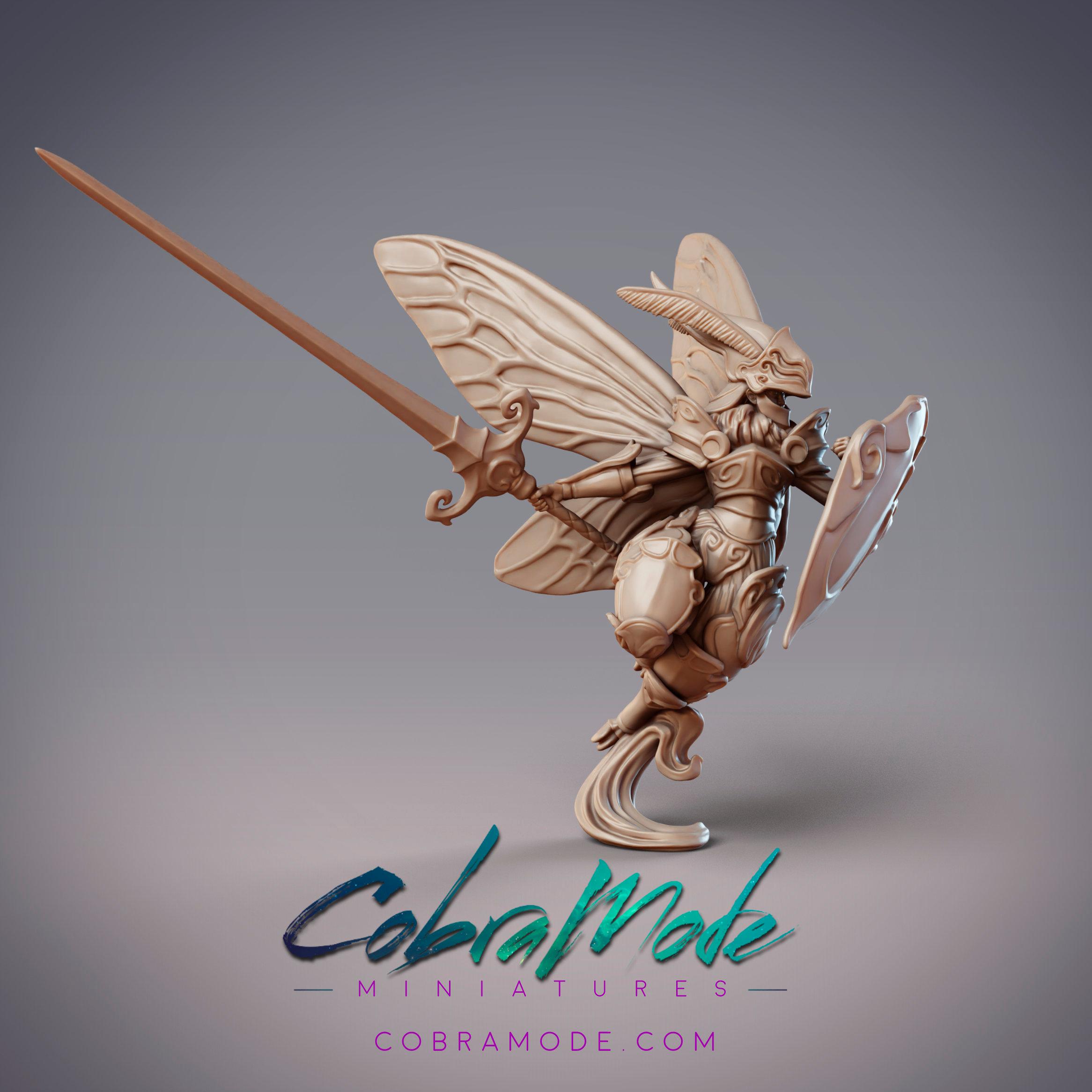 Mothfolk Knight - Neria, Noctuoidea Decertator - 2 Poses (Pre-Supported) 3d model