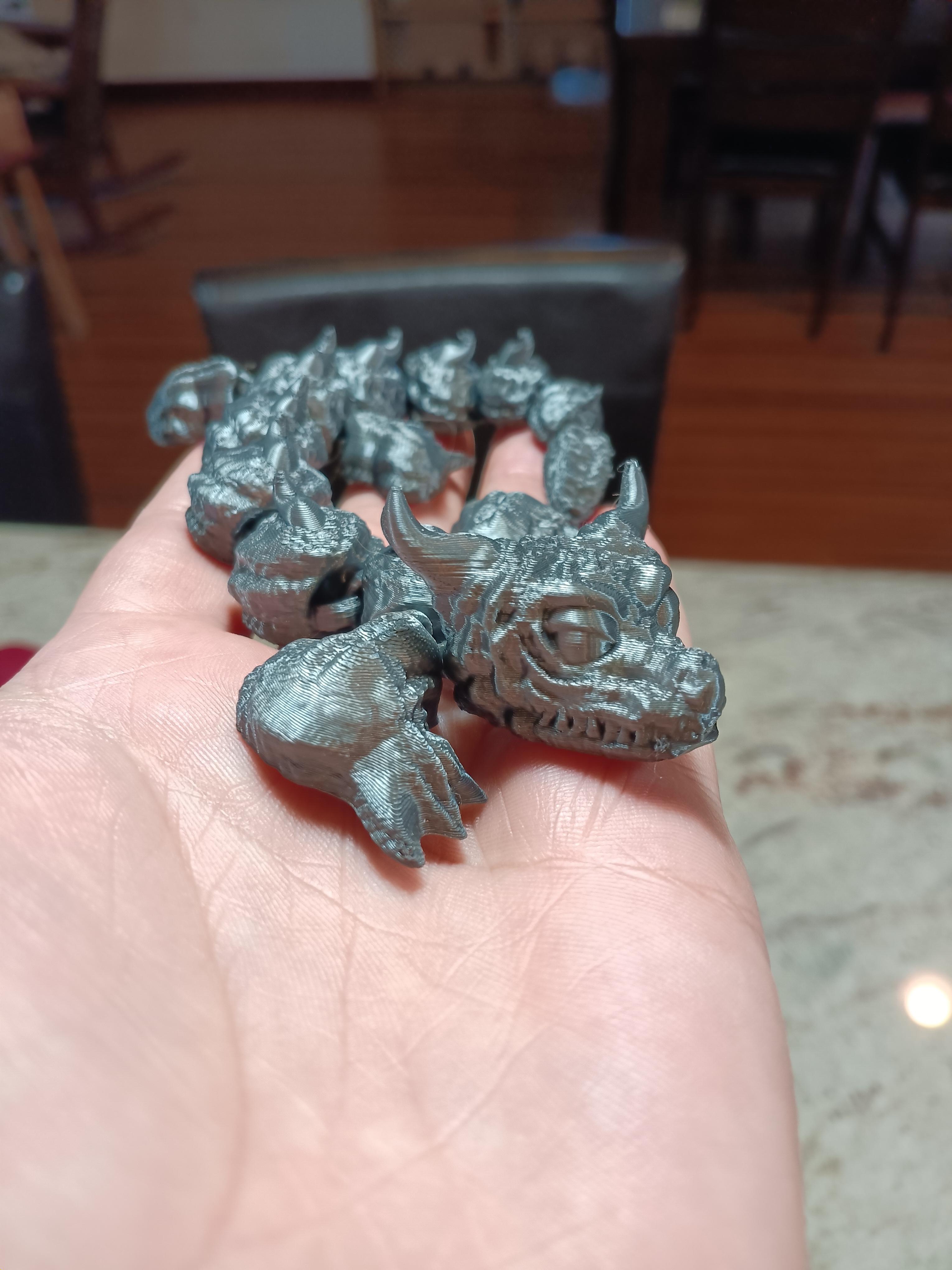 Baby Dragon - print in place - flexi fidget toy - members only 3d model