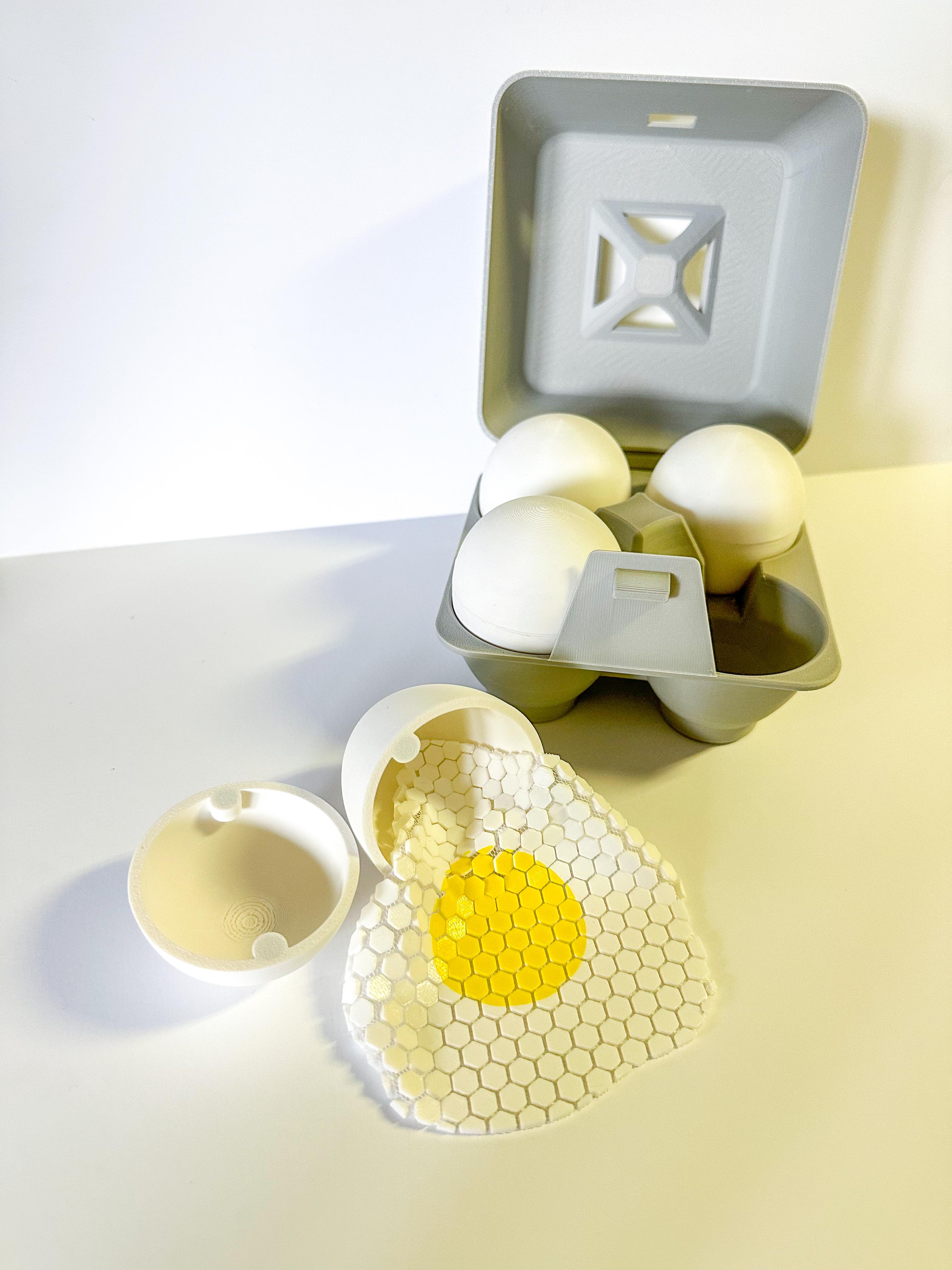 Fidget Fabric Fried Egg Set (play or coaster set) 3d model